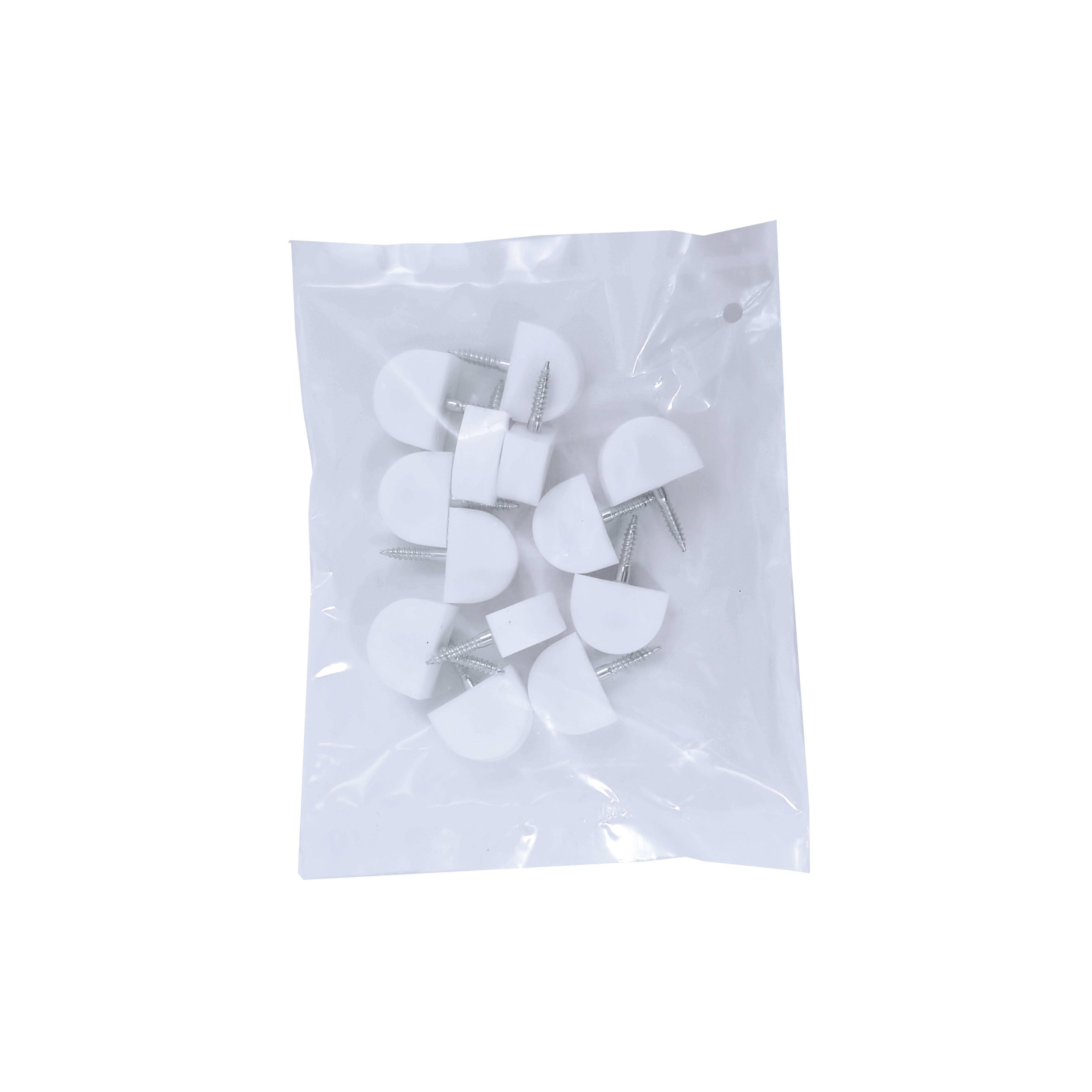 PORTAESTANTE SEMICIRCULAR DE ATORNILLAR 19MM BLANCO. 12UDS - 4