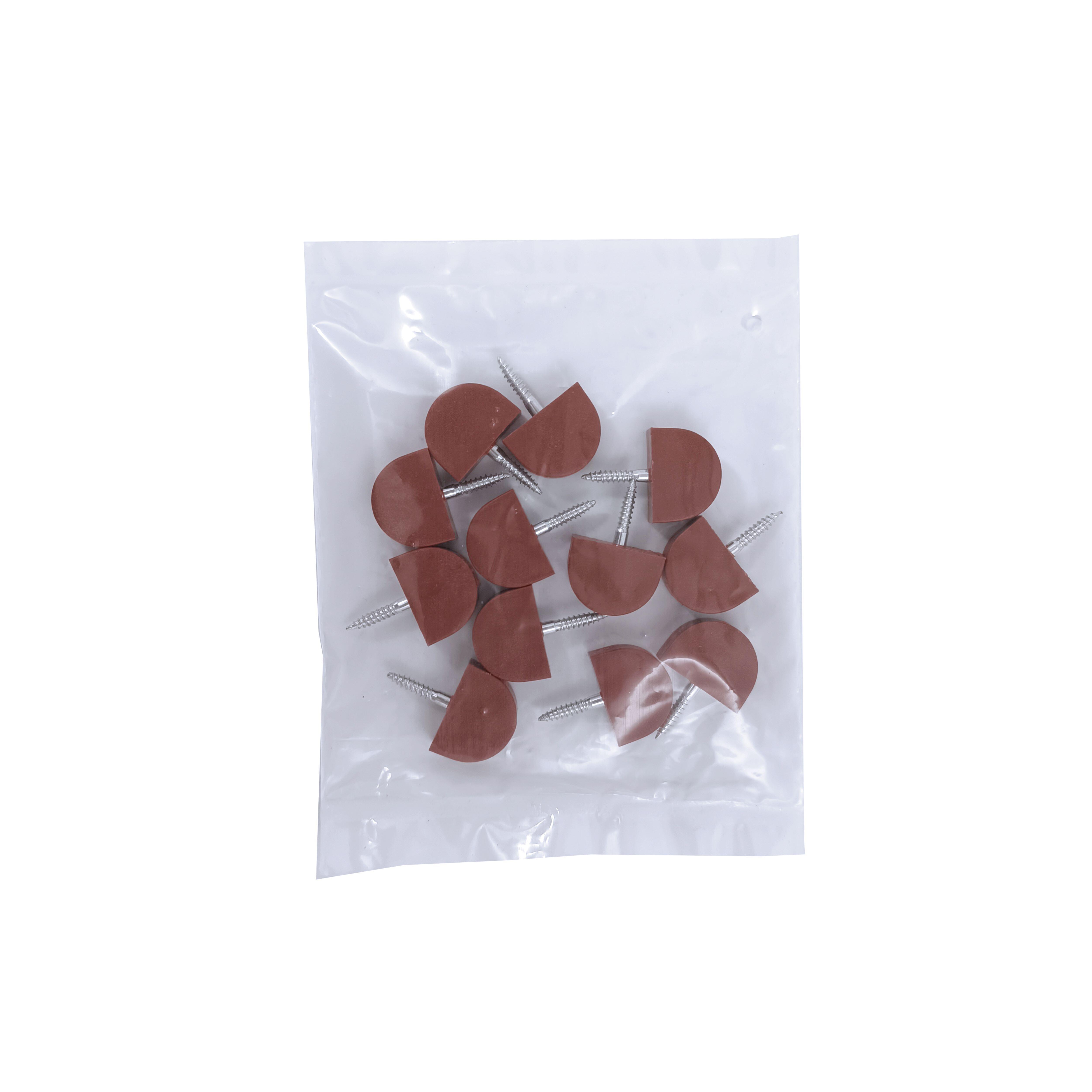 PORTAESTANTE SEMICIRCULAR DE ATORNILLAR 19MM MARRON . 12UDS - 4