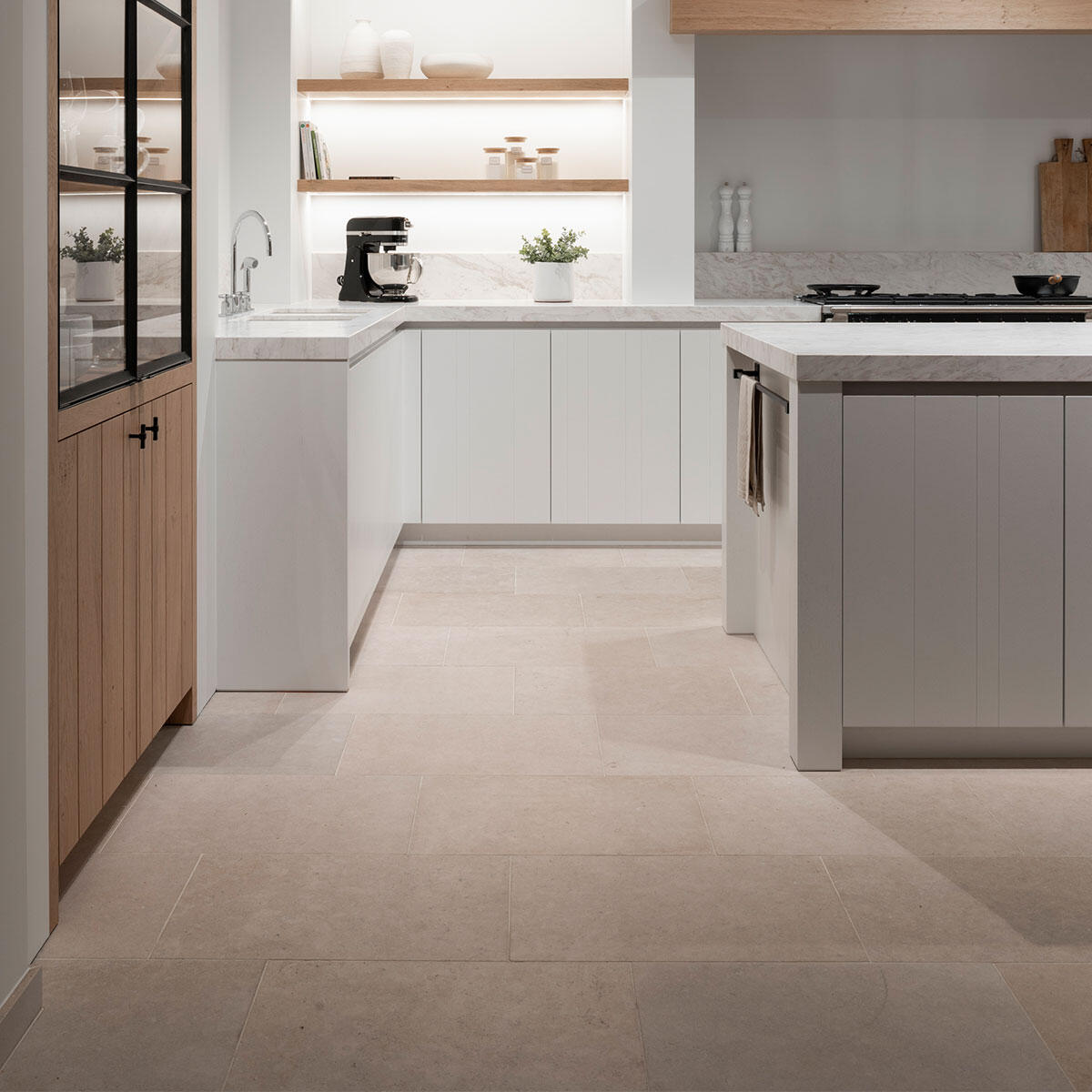 Carrelage sol intérieur/extérieur effet pierre taupe beige l.40 x L.60 cm - 3