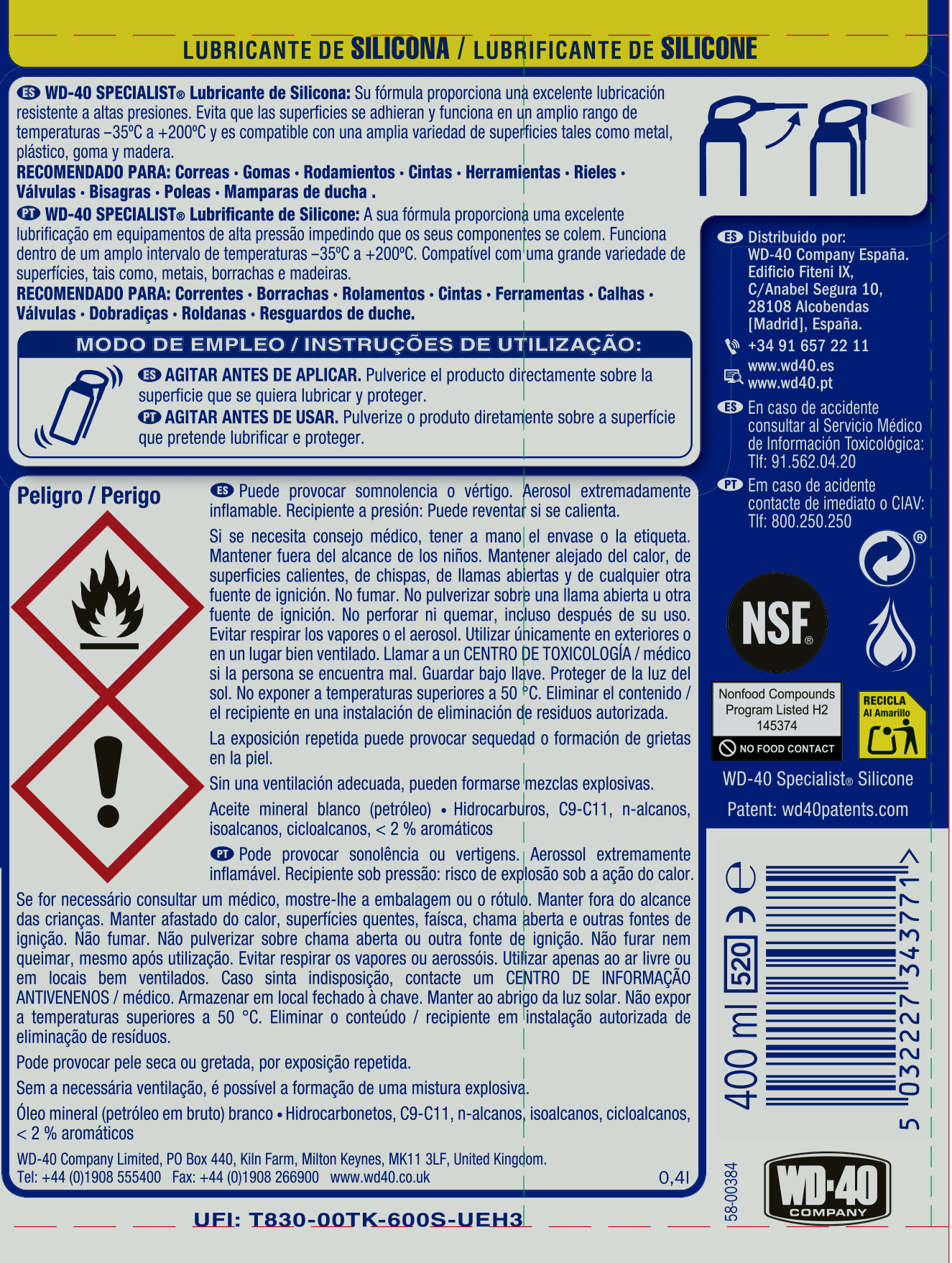 Lubrificante de silicone 400 ml WD-40 Specialist - 5