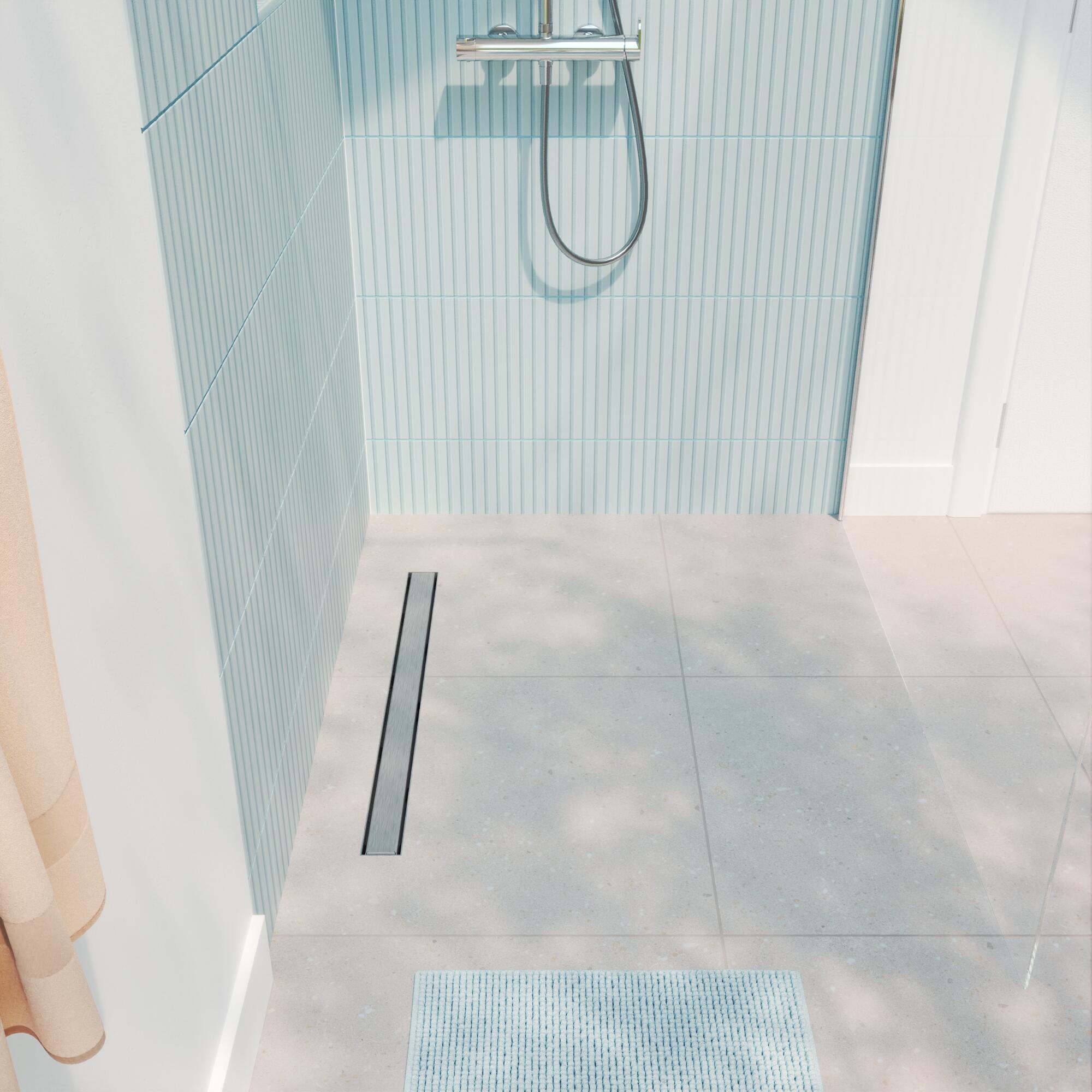 Caniveau pour douche à l'italienne, chrome D.40/50 x L.800 x l.60 mm, EQUATION - 3