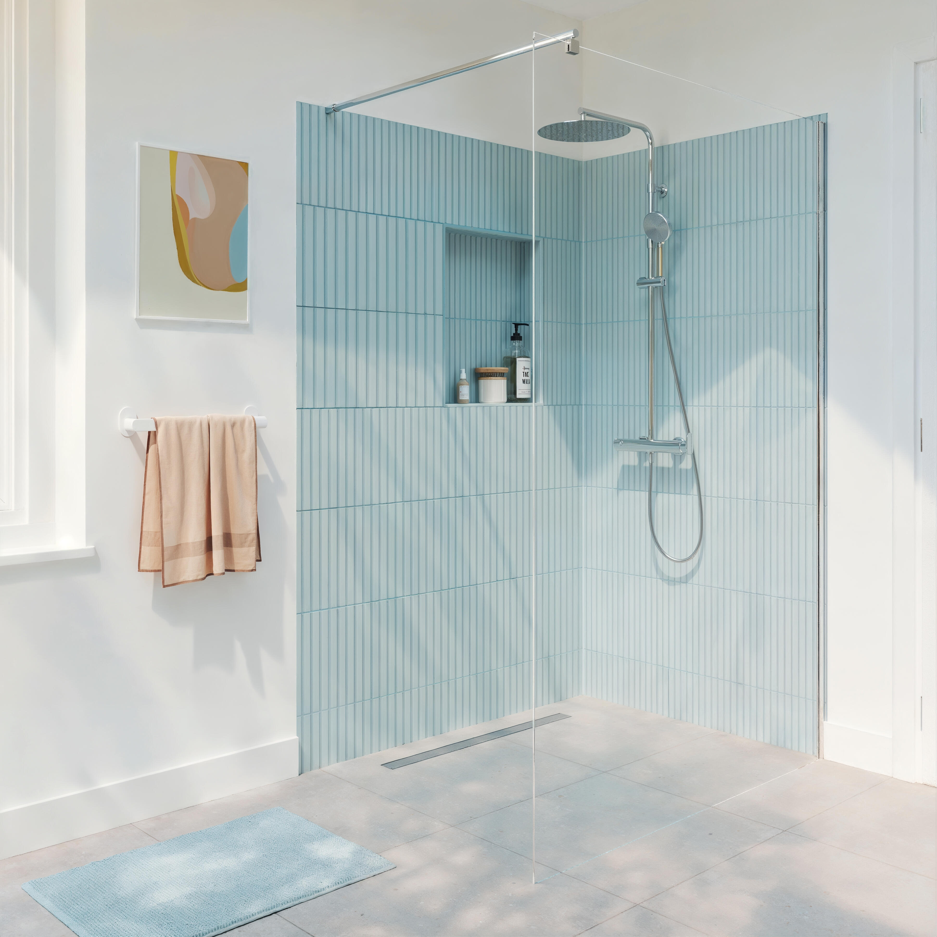 Caniveau pour douche à l'italienne, chrome D.40/50 x L.800 x l.60 mm, EQUATION - 2