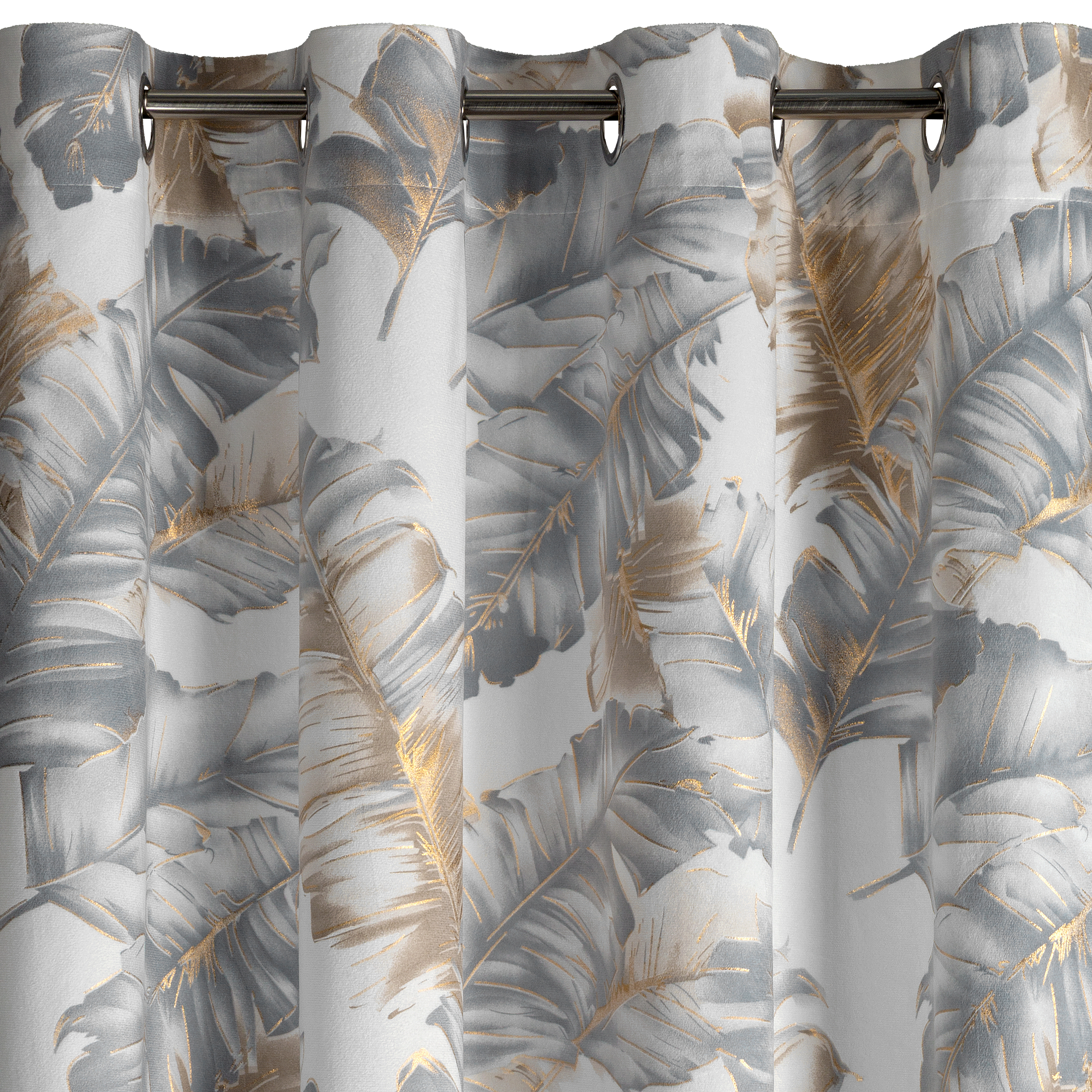 Zasłona Layla srebrno-szara 140 x 250 cm na przelotkach - 3