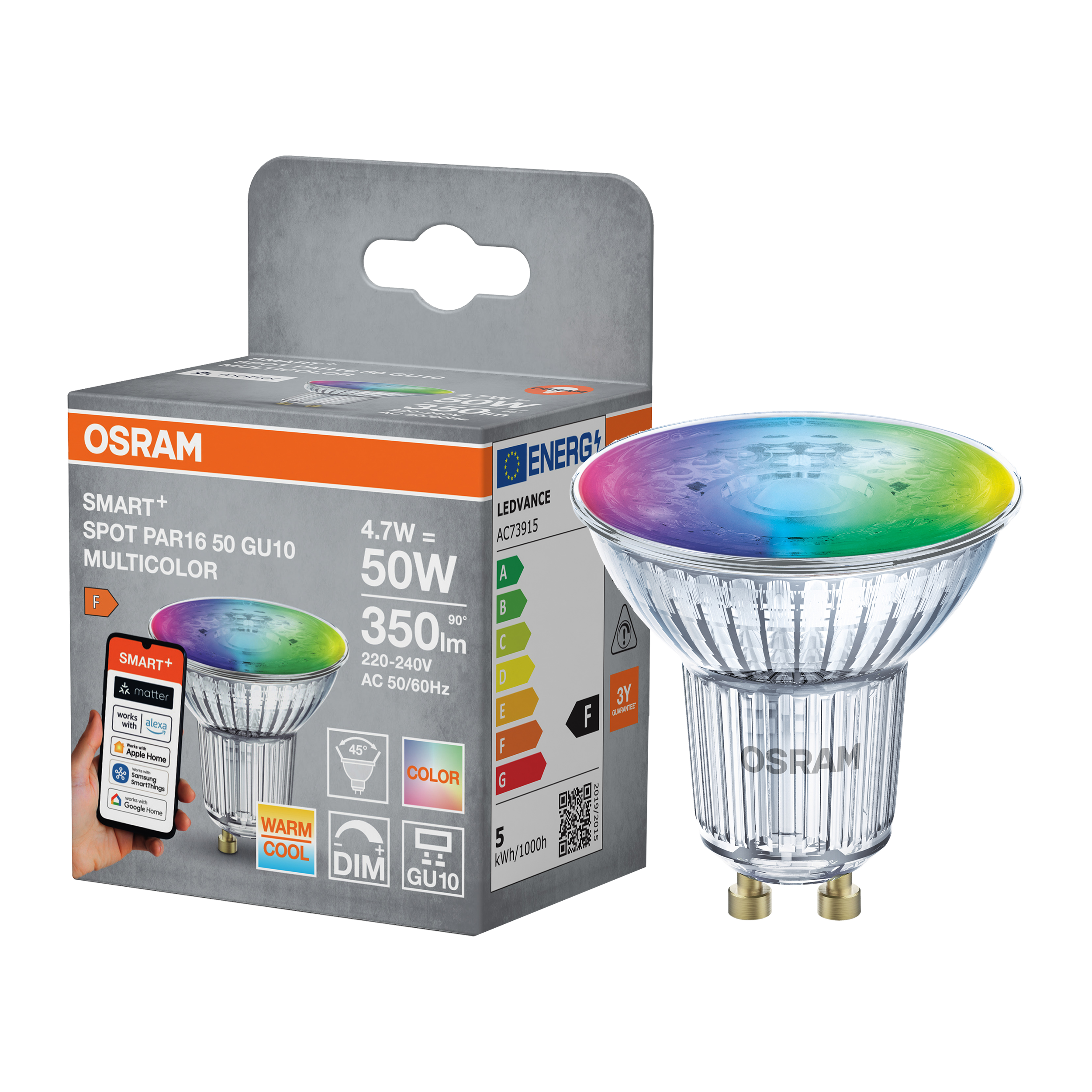 Żarówka WiFi SMART+LED GU10 5W 230V RGBW OSRAM