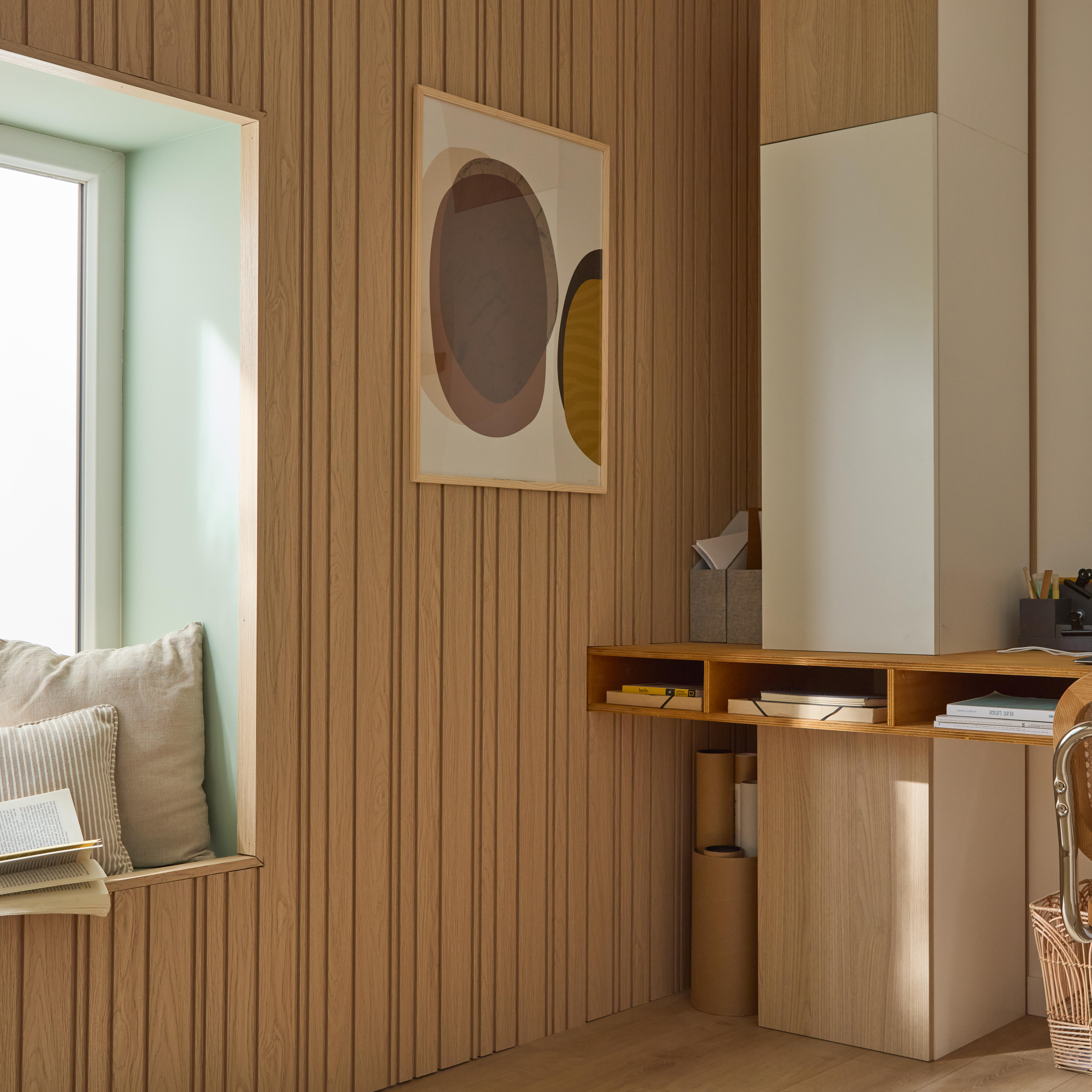 Revestimiento de pared de palillería efecto 3D MDF Viggo Artens Roble 260x21cm - 5