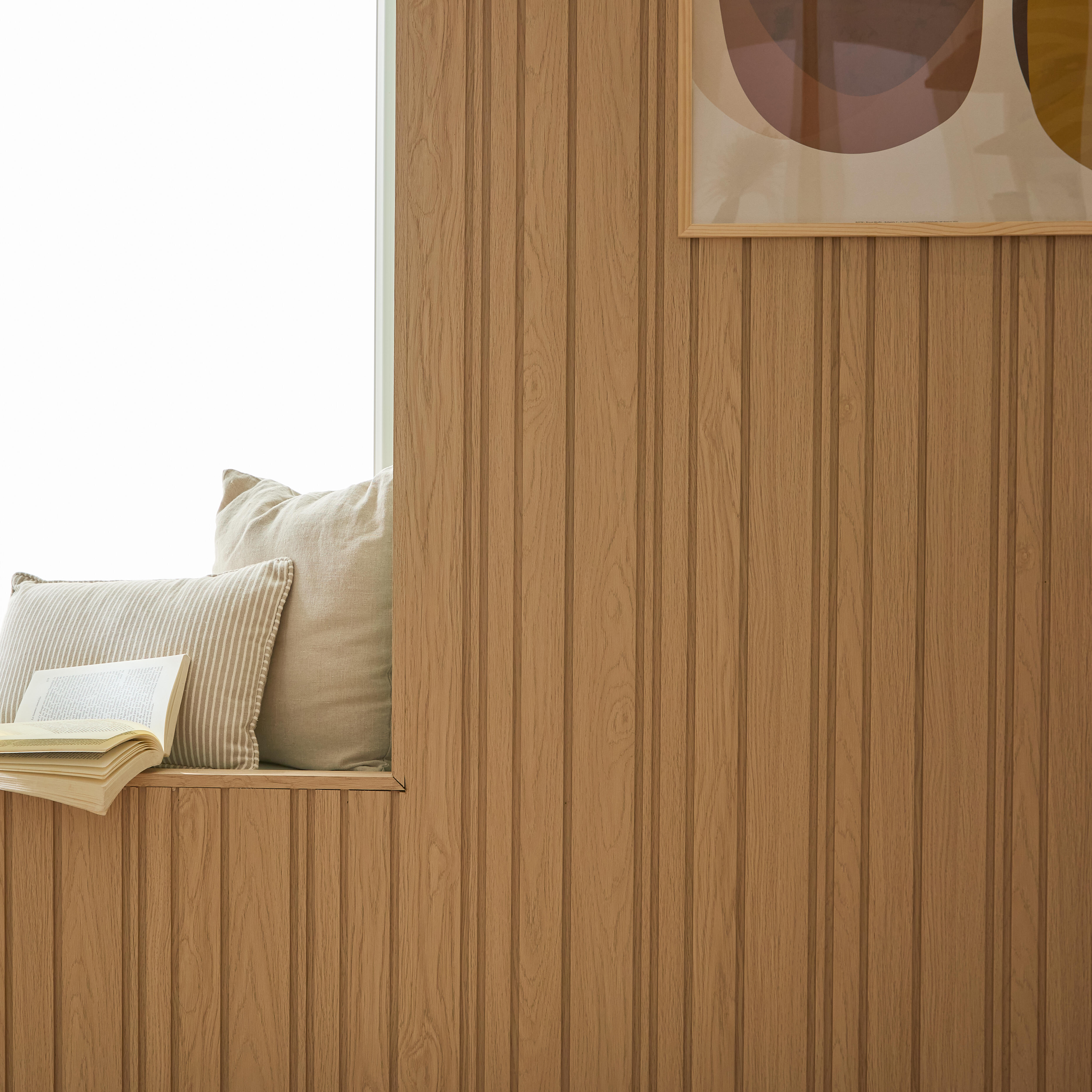 Revestimiento de pared de palillería efecto 3D MDF Viggo Artens Roble 260x21cm - 9