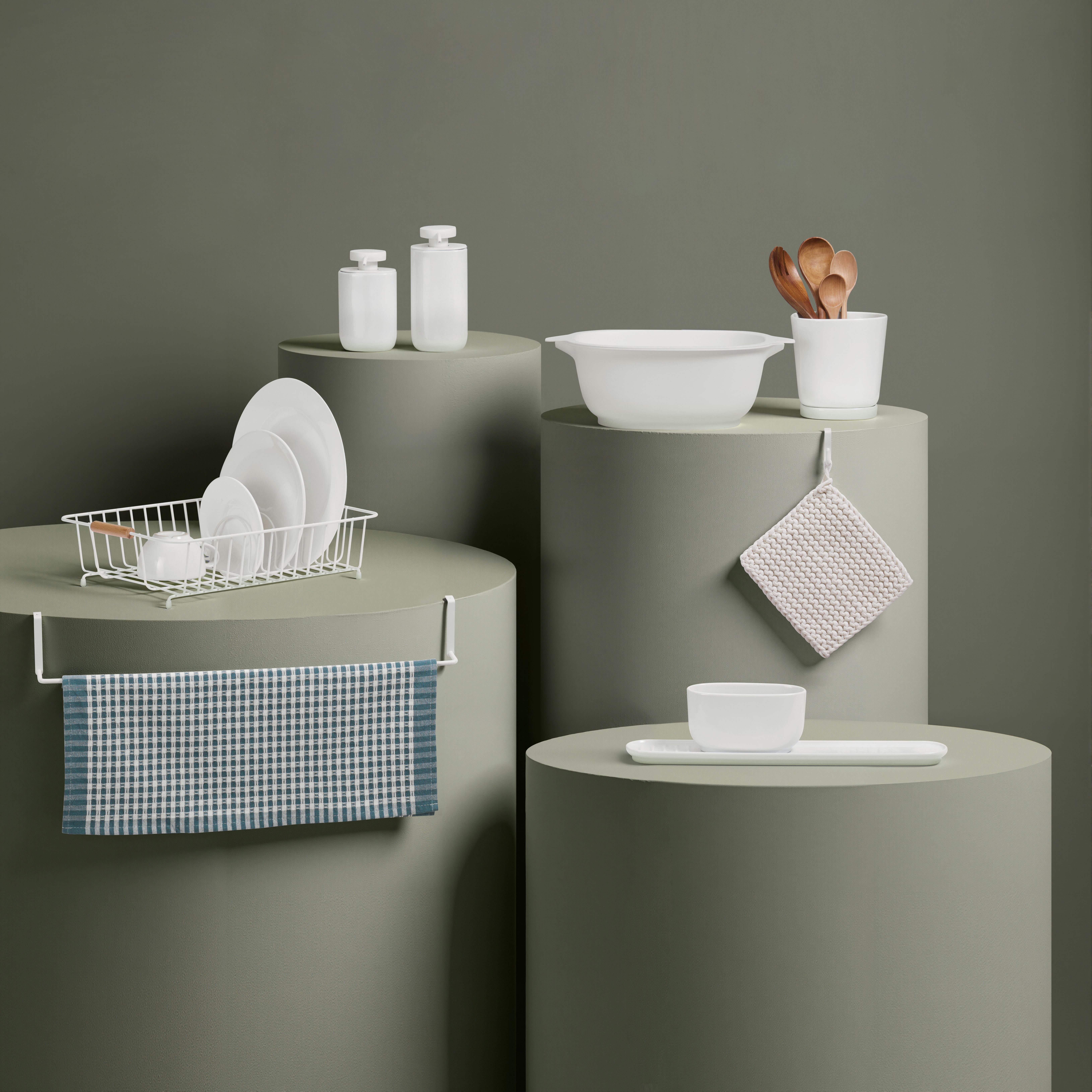 Bandeja multifunções cerâmico 7 x 2 x 2 cm branco Delinia Scandi - 7