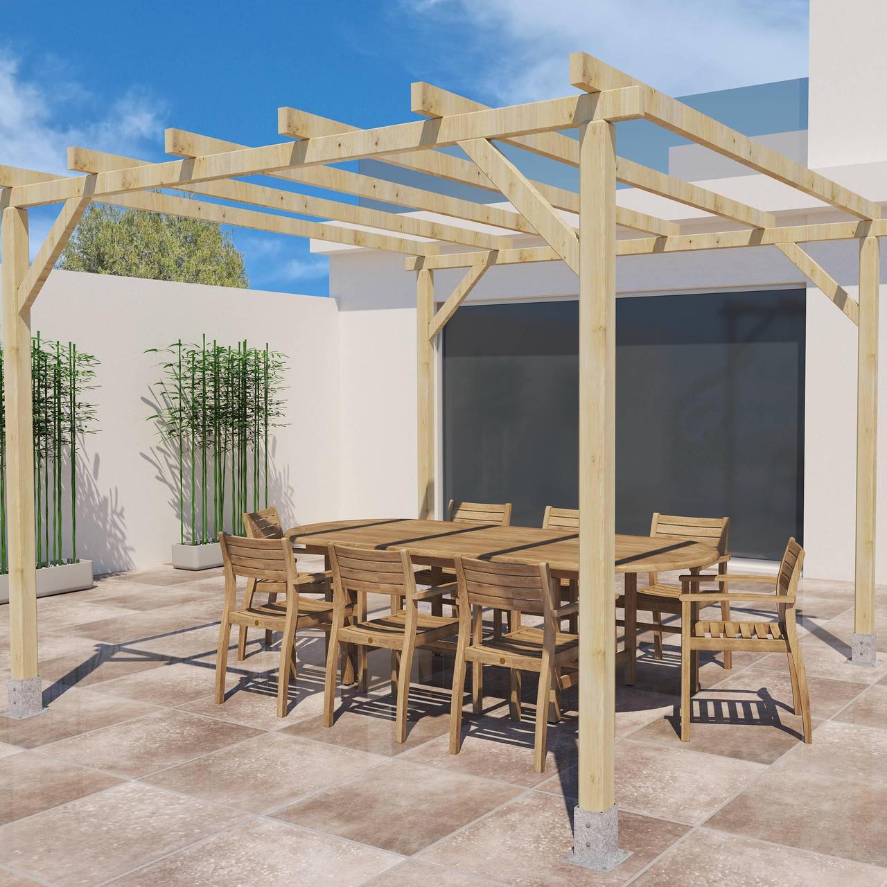 Diapositive Pérgola de Madera 3x3