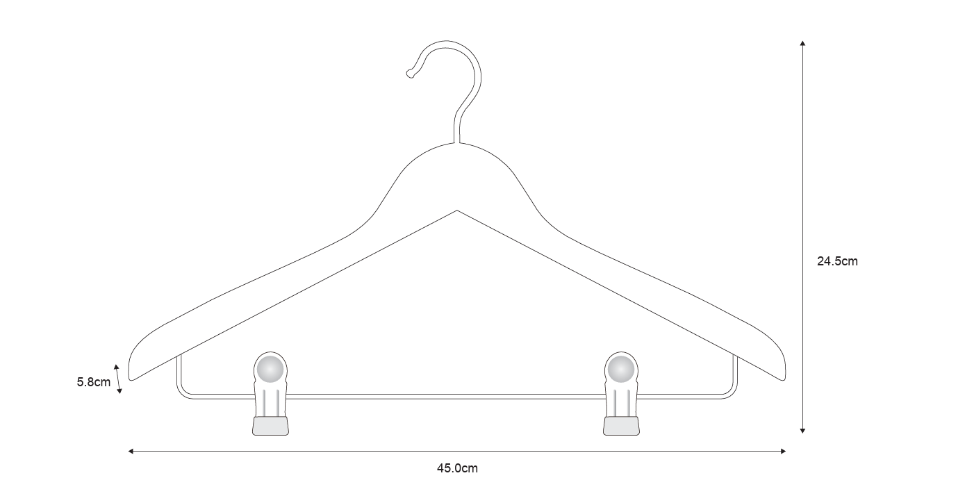 Cabide para casaco e calça pinças madeira - 8