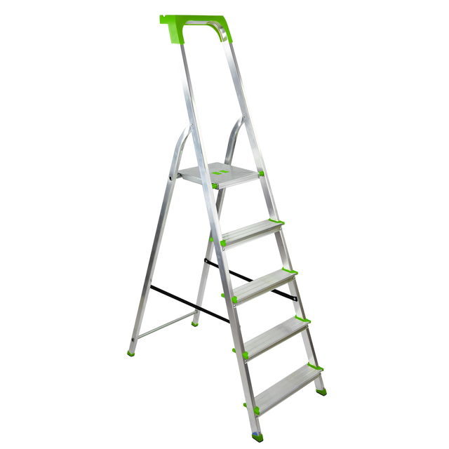 Drabinka aluminiowa rozkładana jednostronna 5 stopniowa do 150 kg BAYERSYSTEM