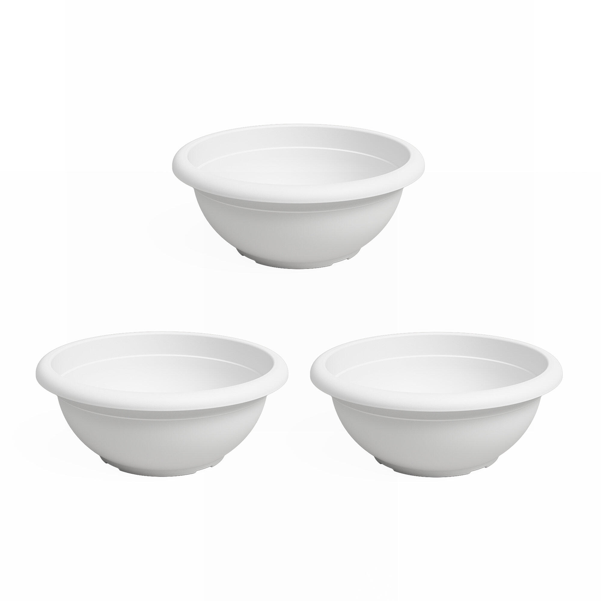 Pack 3 macetas redondas de polipropileno artevasi venezia 30 x 18.5 x 30 cm blanco