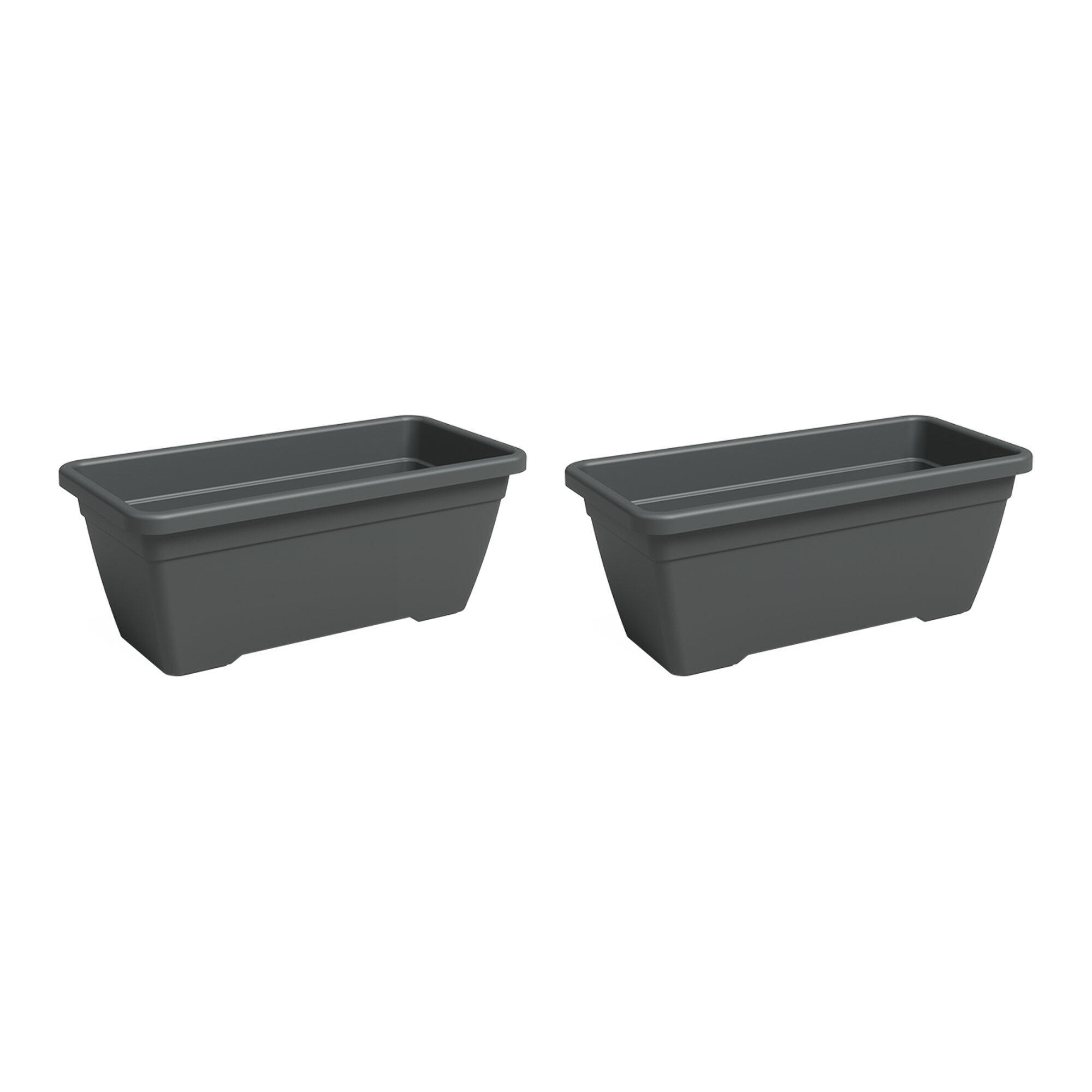 Pack 2 jardineras rectangulares de polipropileno artevasi venezia 80 x 20.3 x 19.5 cm gris