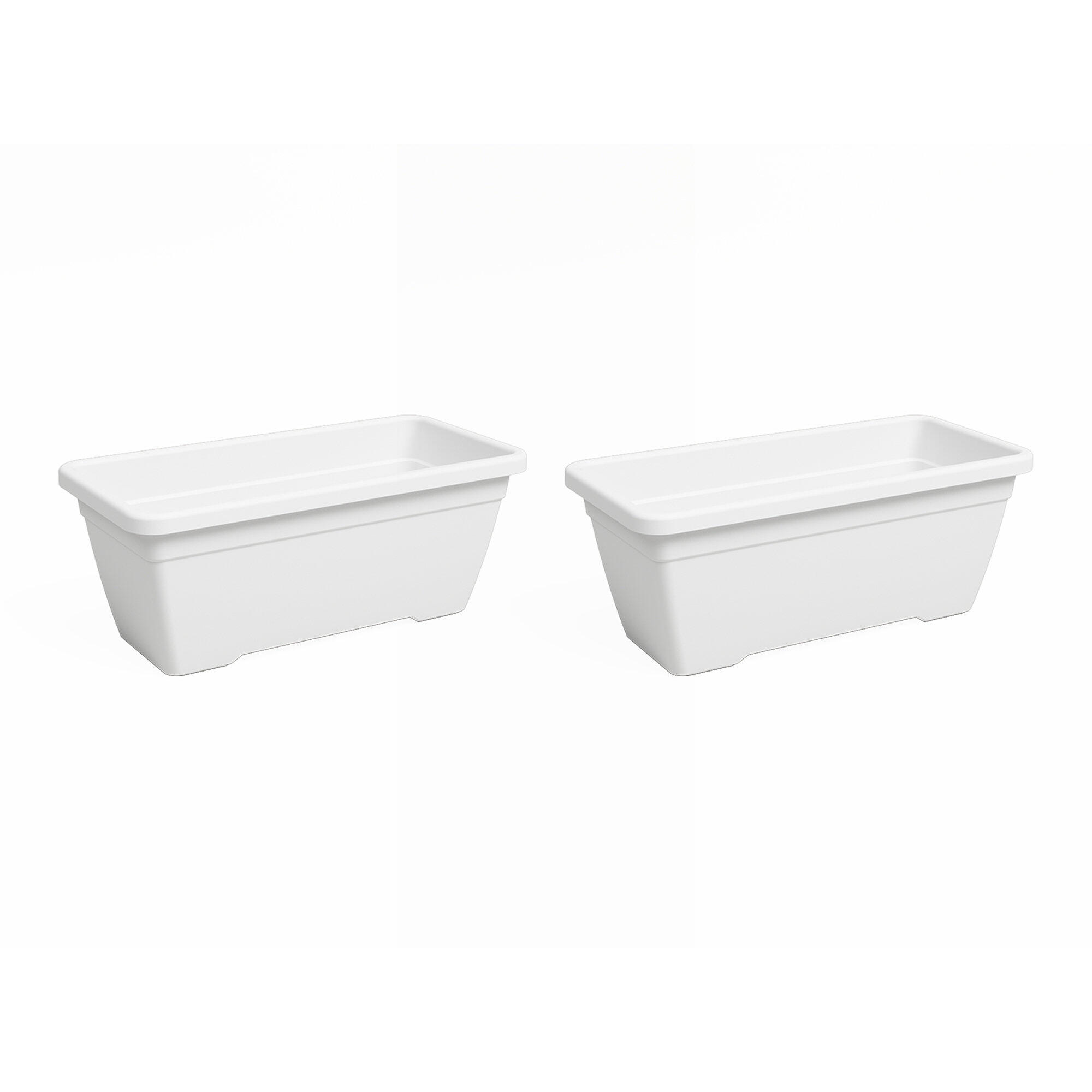 Pack 2 jardineras rectangulares de polipropileno artevasi venezia 40 x 20.3 x 19.5 cm blanco