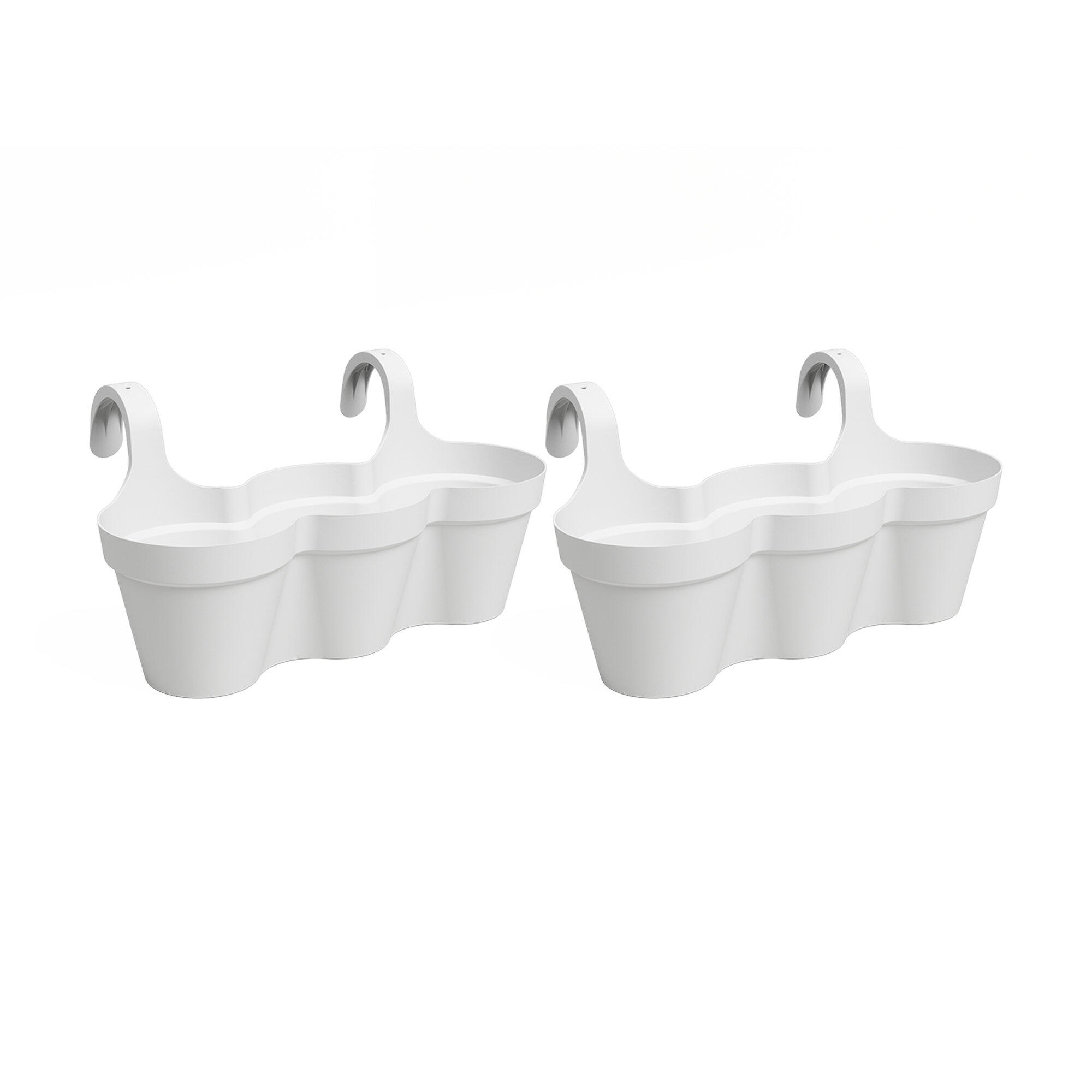 Pack 2 jardineras rectangular de polipropileno artevasi capri 54 x 32 x 30.5 cm blanco