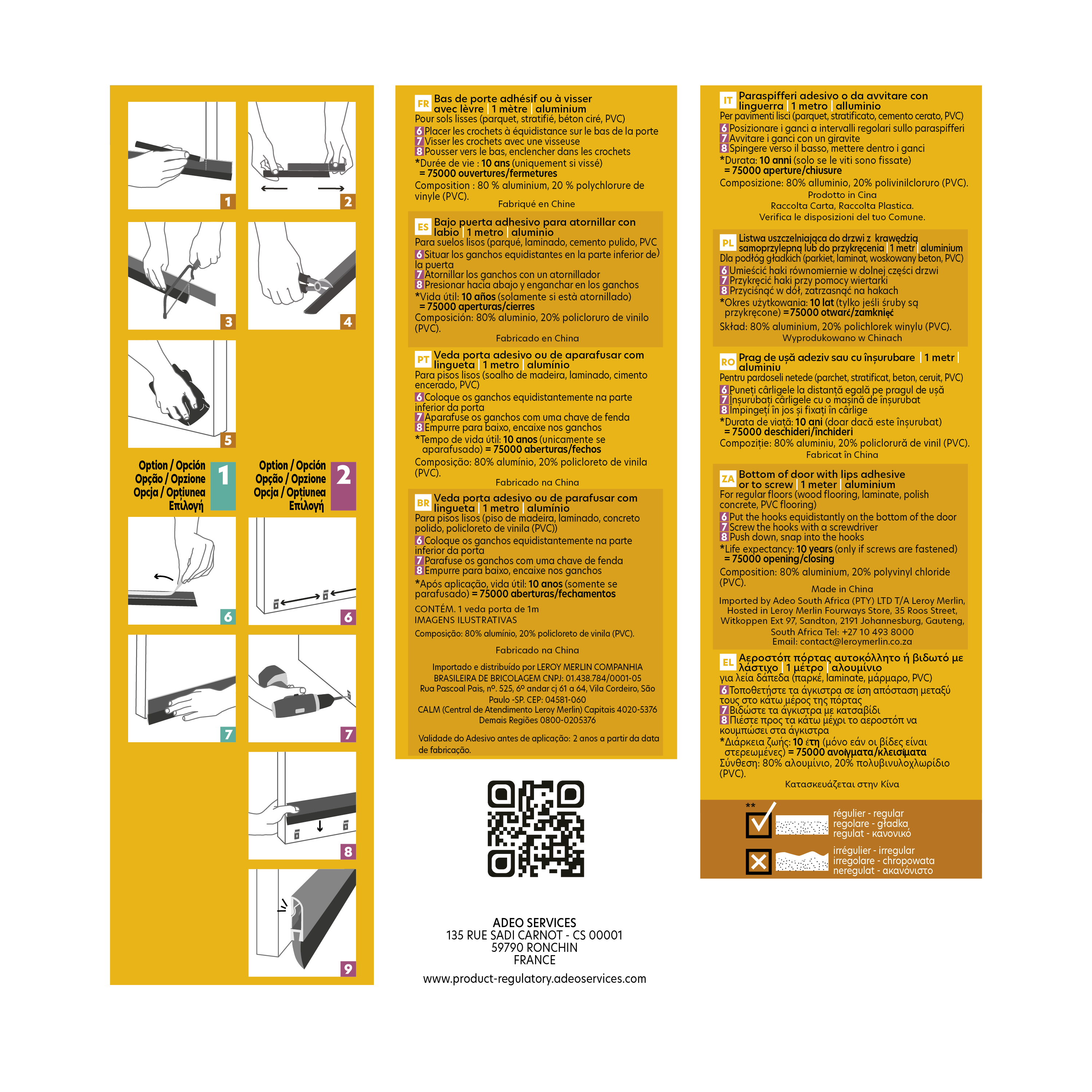 Bas de porte à clouer ou à visser ou à coller bavette AXTON,  L.100 cm aluminium - 3