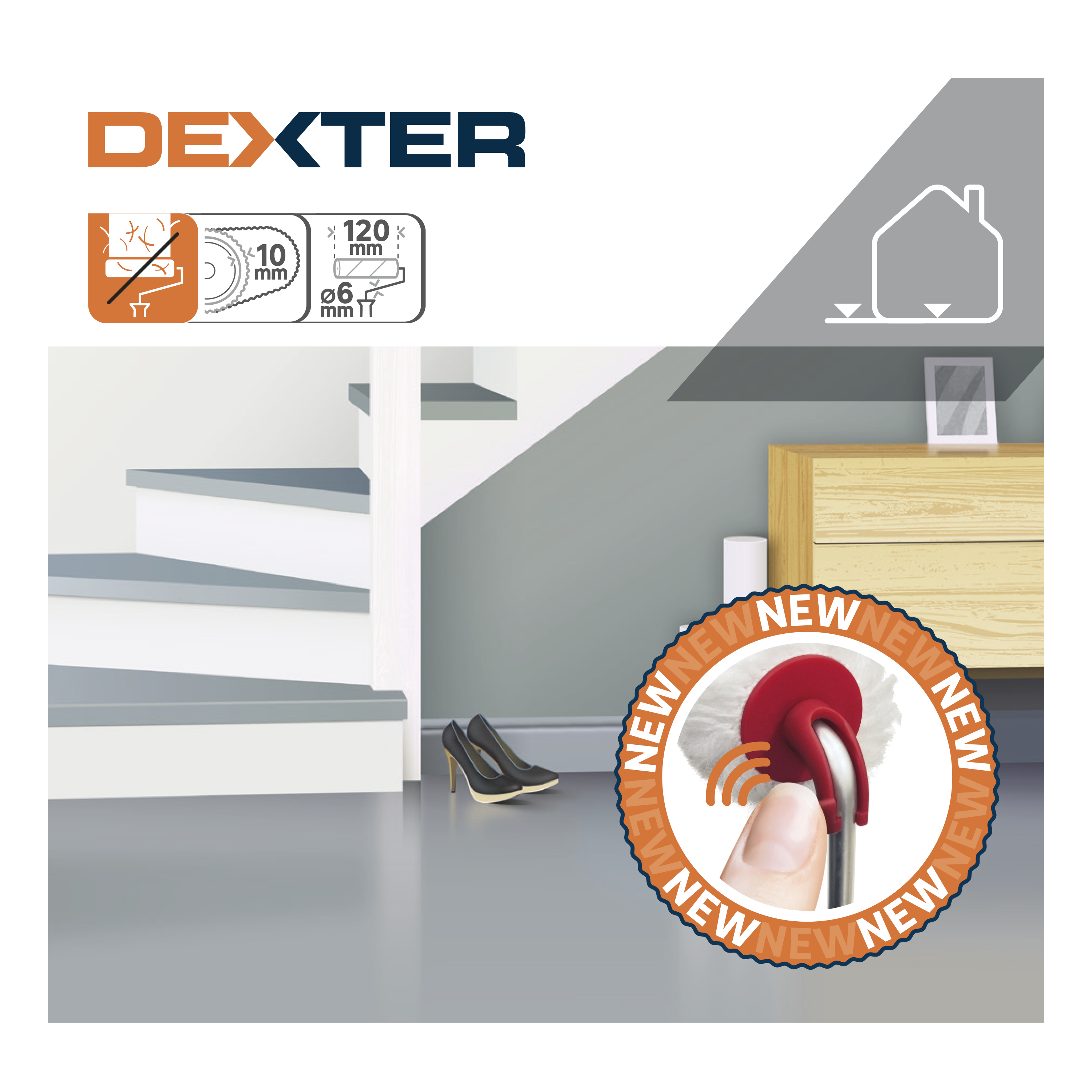 Rullo per dipingere un pavimento DEXTER 120 mm - 2