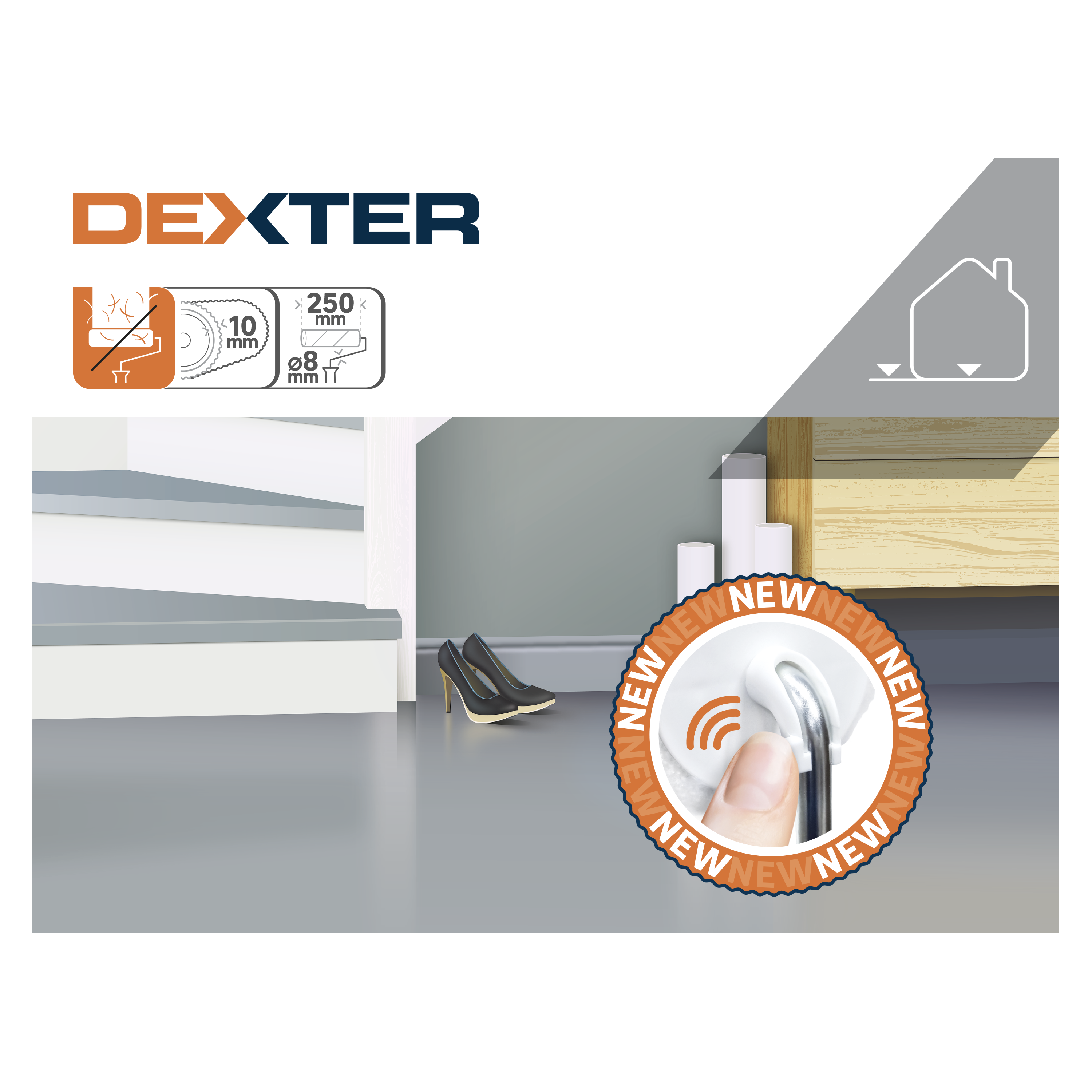 Rolo pavimento universal Dexter 250mm - 3