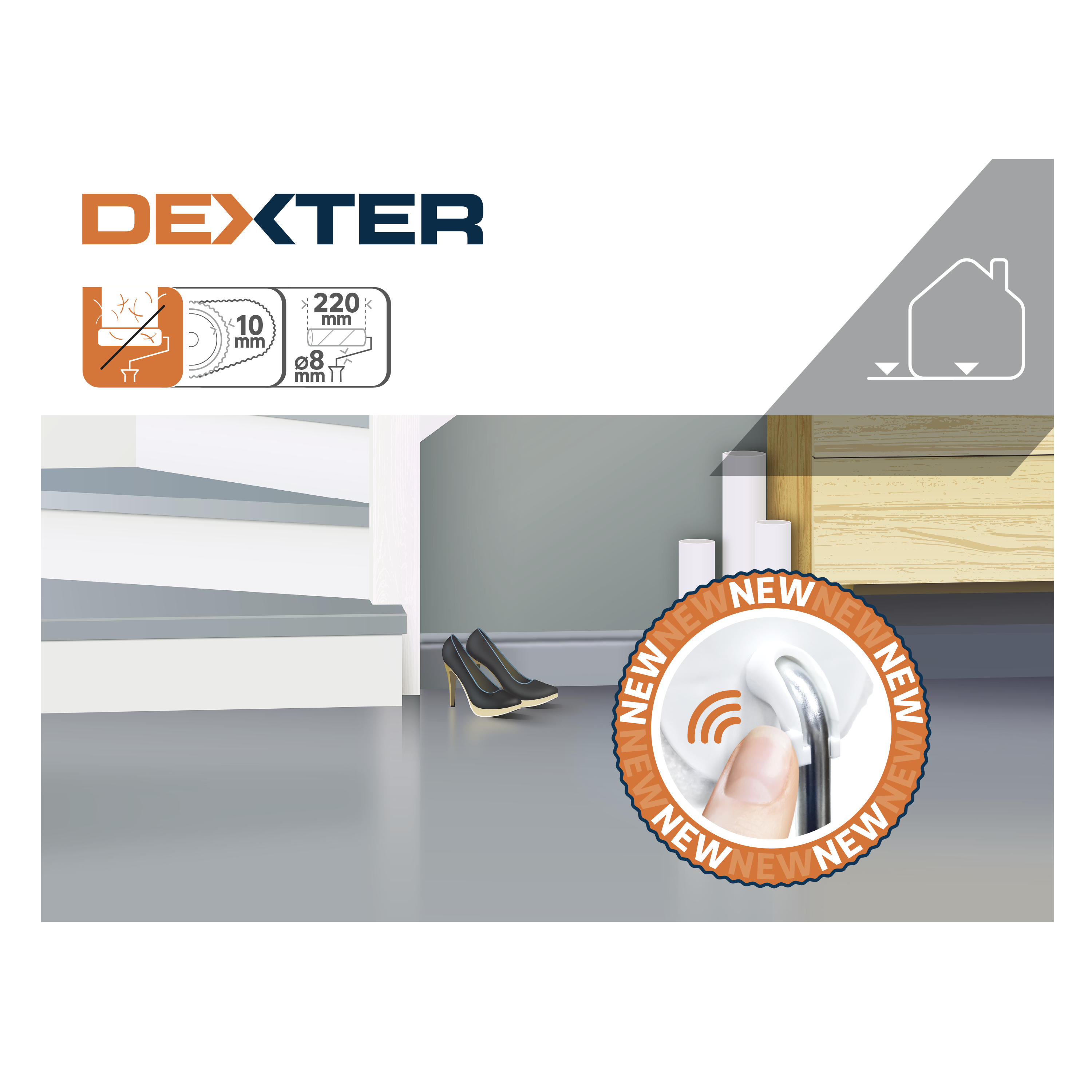 Ricambio rullo per pavimenti in poliestere 22 cm DEXTER - 2