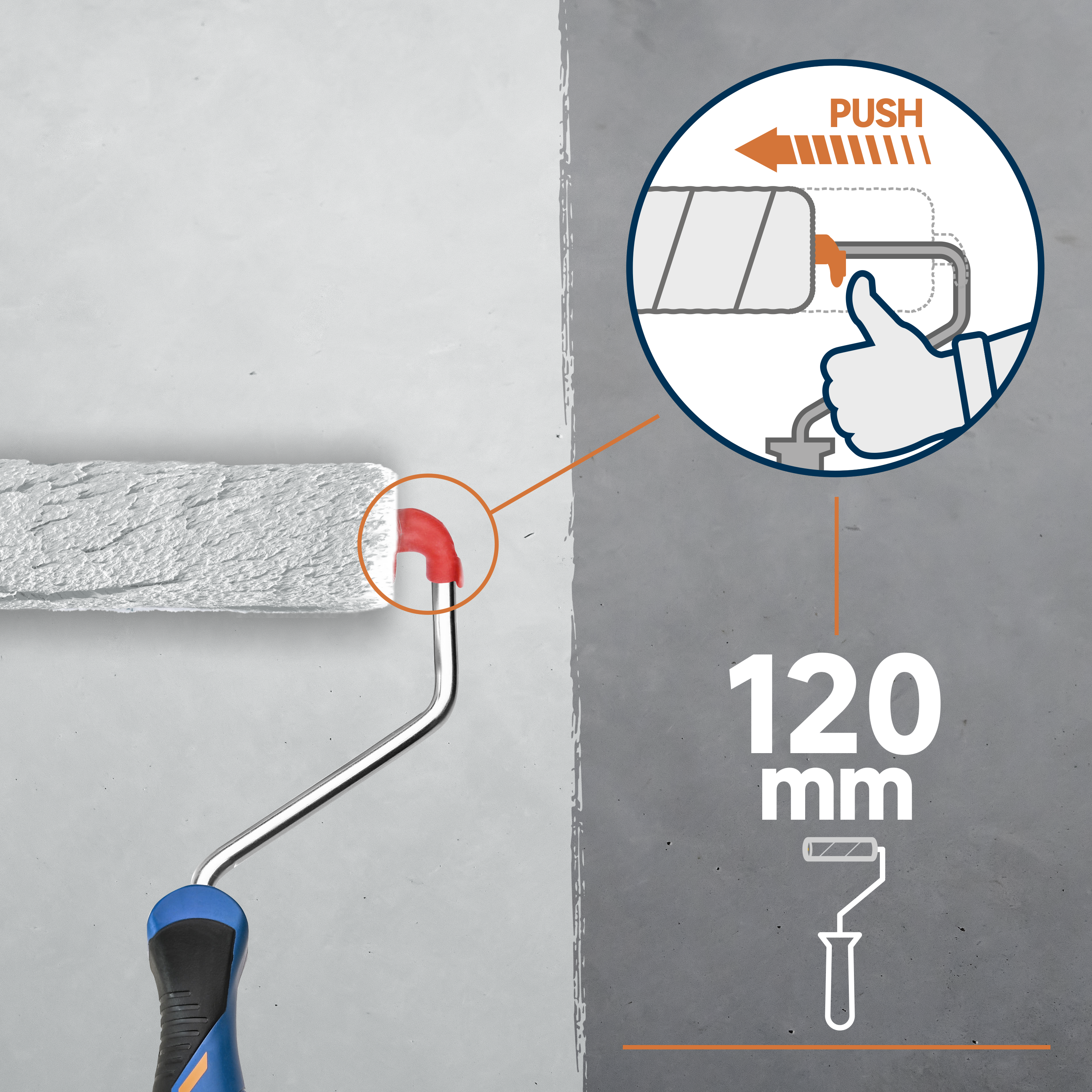 Rullo per dipingere un pavimento DEXTER 120 mm - 3