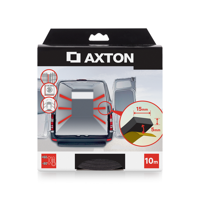 Wielofunkcyjna uszczelka piankowa do drzwi i okien samoprzylepna 10m czarna Axton