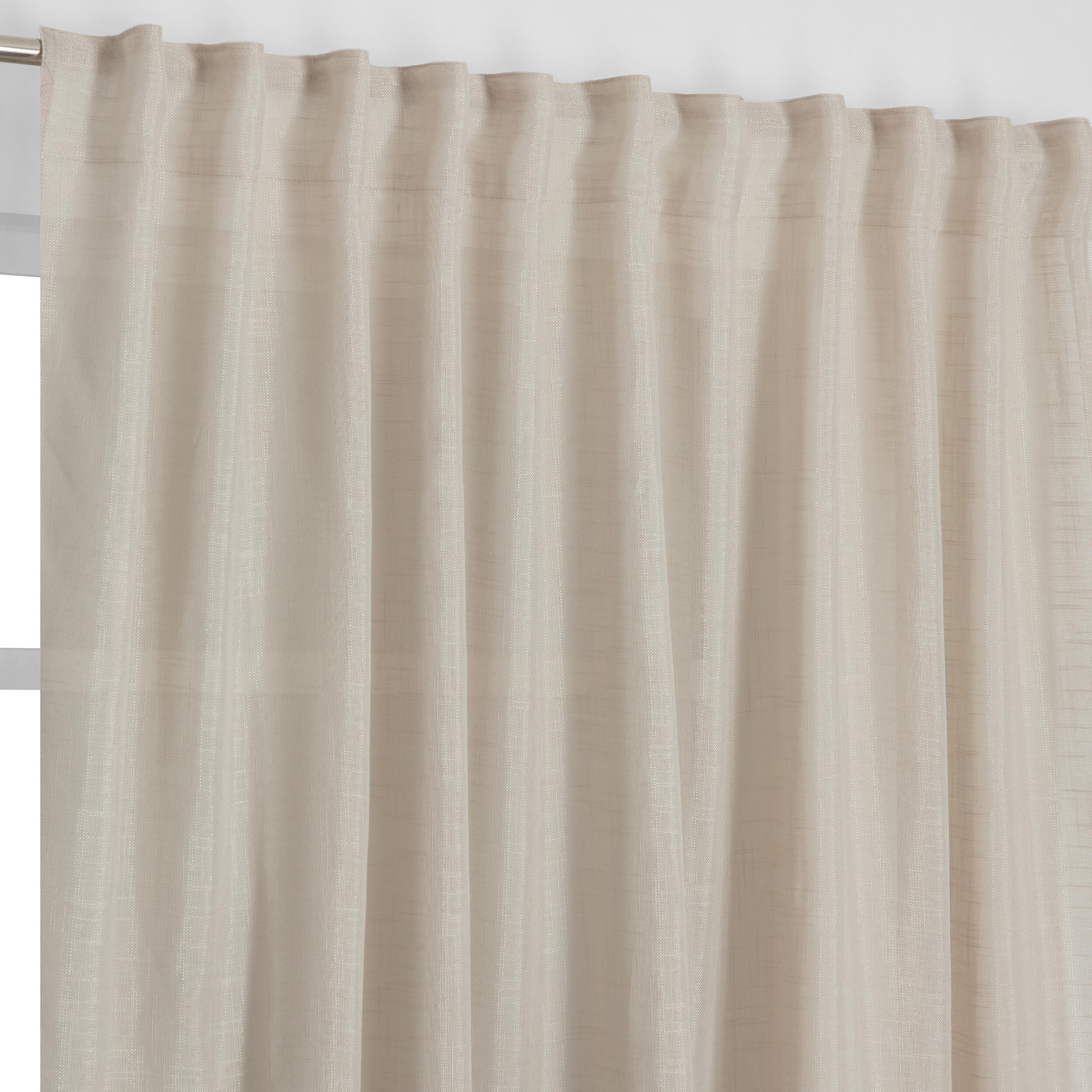 Pack 2 Cortinados de fita e/ou presilha Nora 200x280cm bege - 10