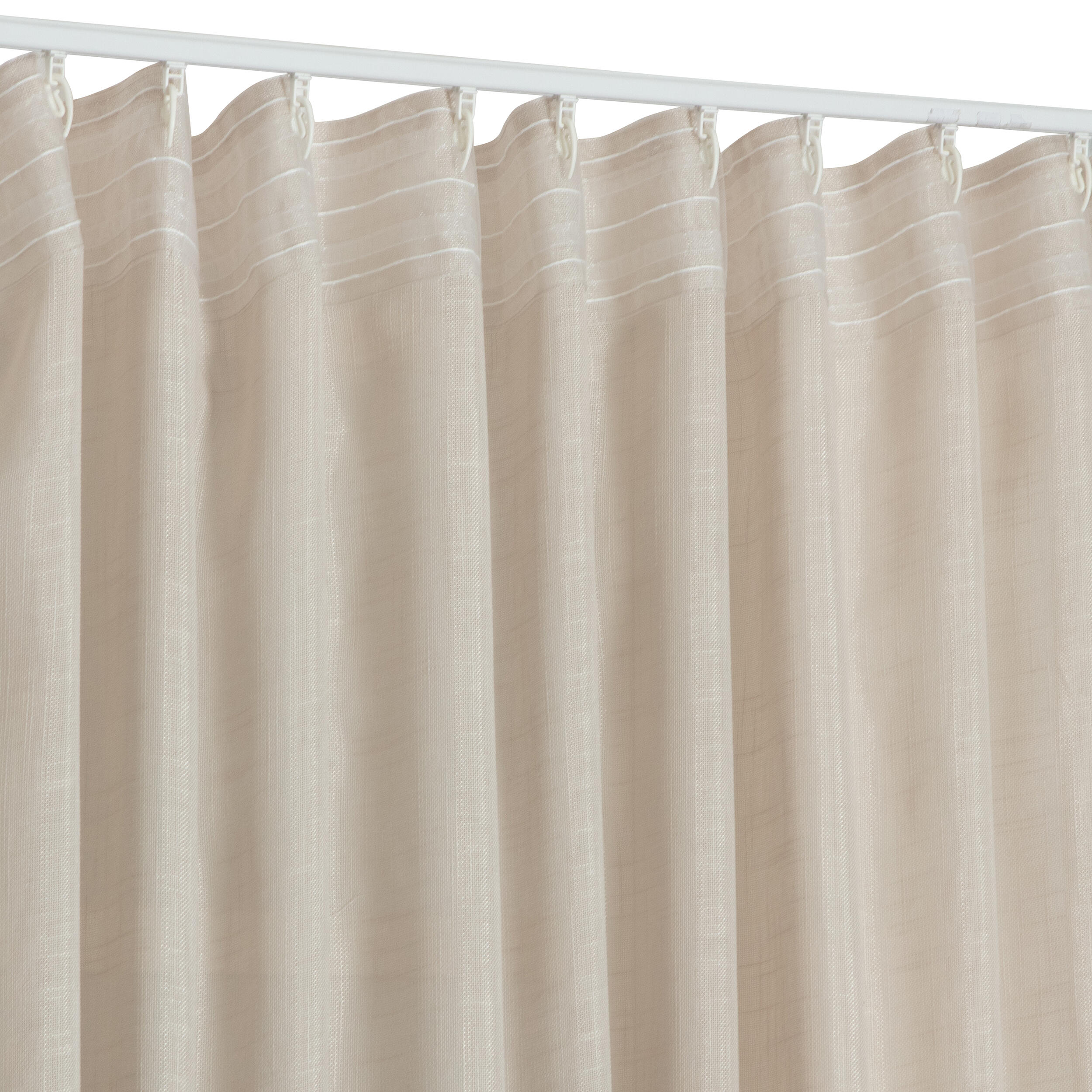 Pack 2 Cortinados de fita e/ou presilha Nora 200x280cm bege - 9