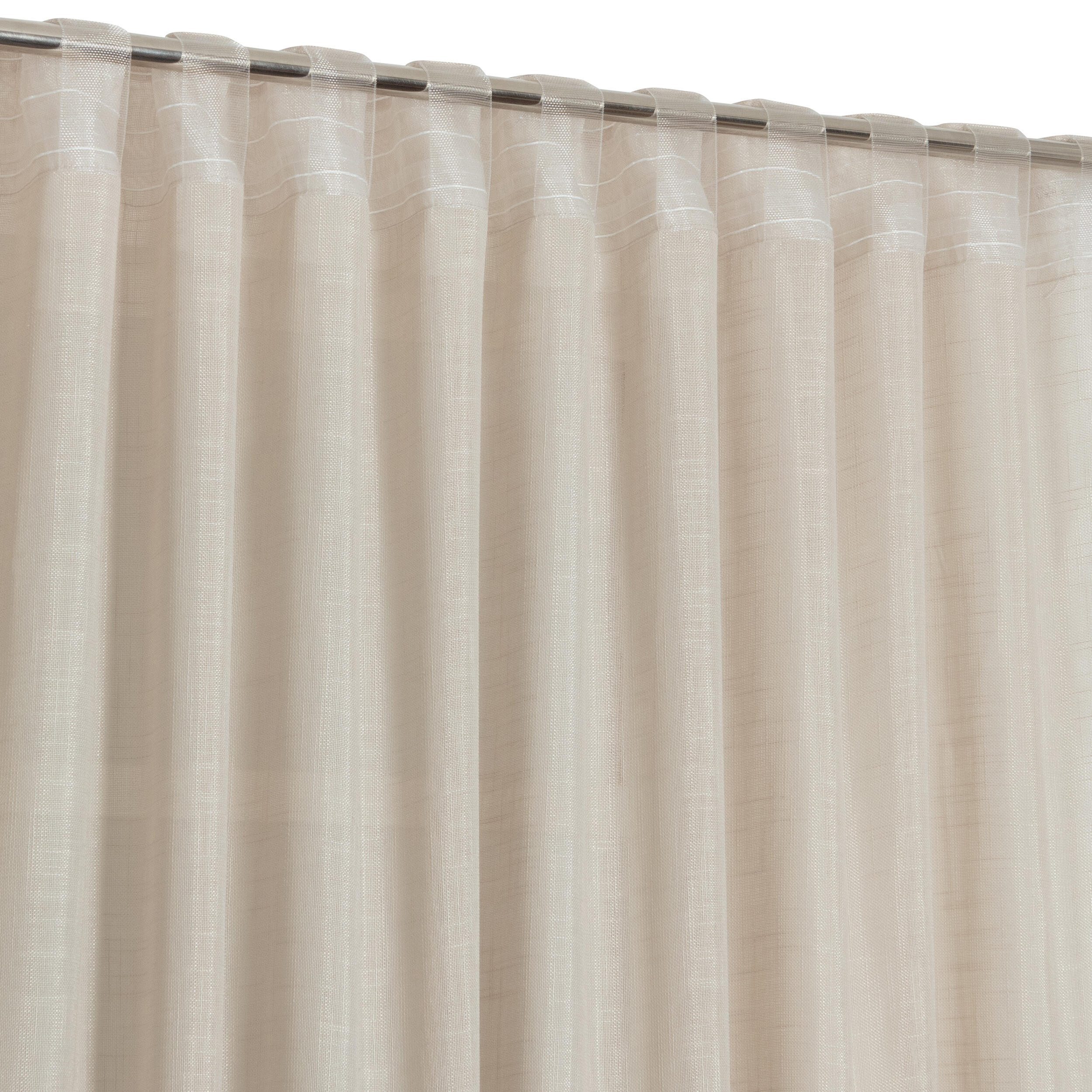 Pack 2 Cortinados de fita e/ou presilha Nora 200x280cm bege - 7