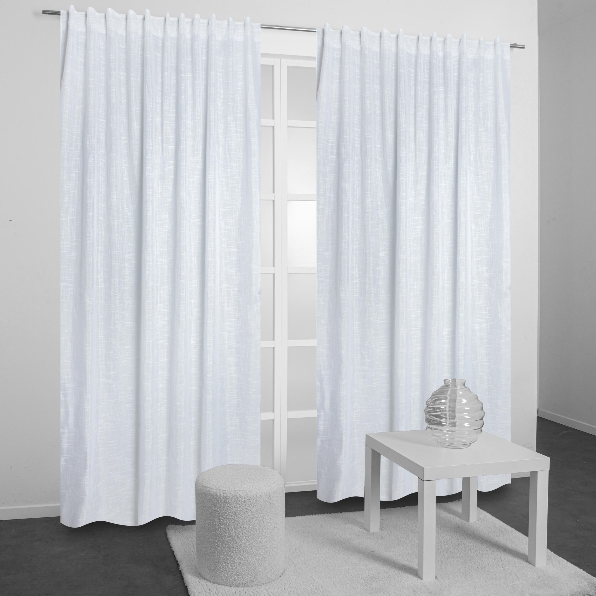 Pack 2 Cortinados de fita e/ou presilha Nora 200x280cm branco - 5