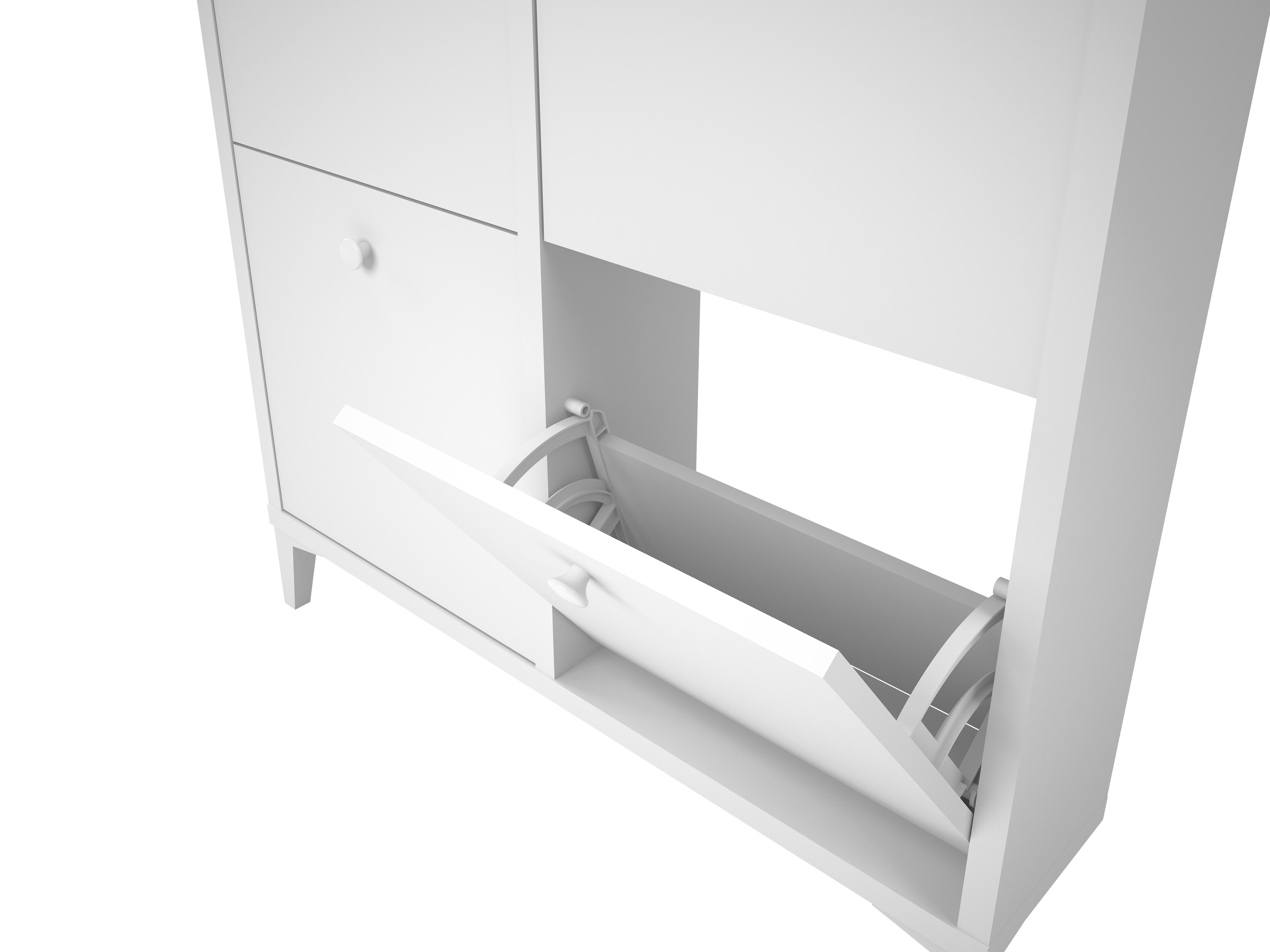 Sapateira 4 portas alçapão fixar parede 101x90x20cm branco - 5