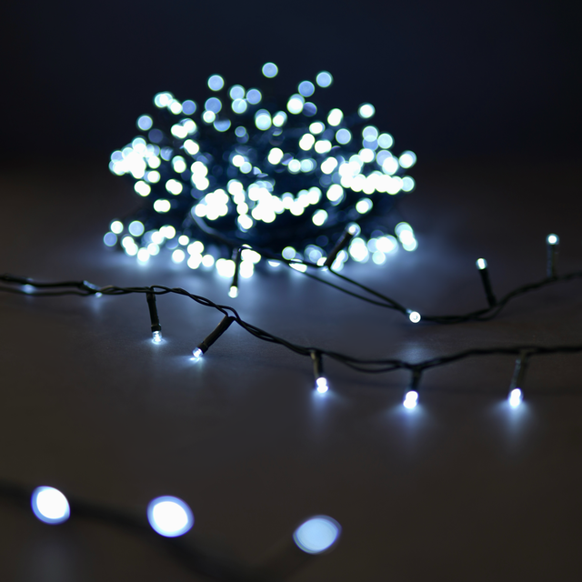 Lampki choinkowe zewnętrzne 400 LED zimny biały EUROHIT