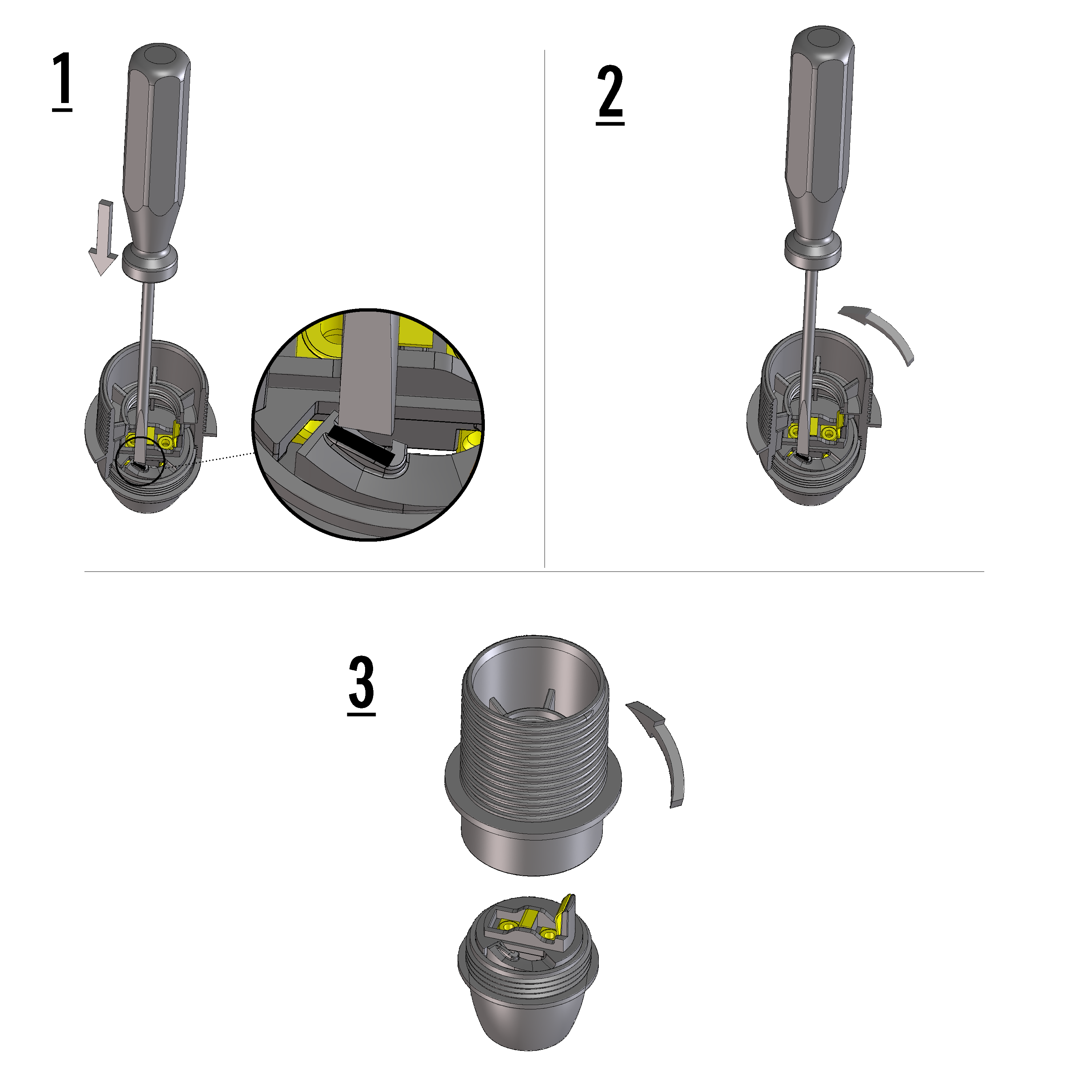 Casquilho e-14 com suporte abajur preto - 4