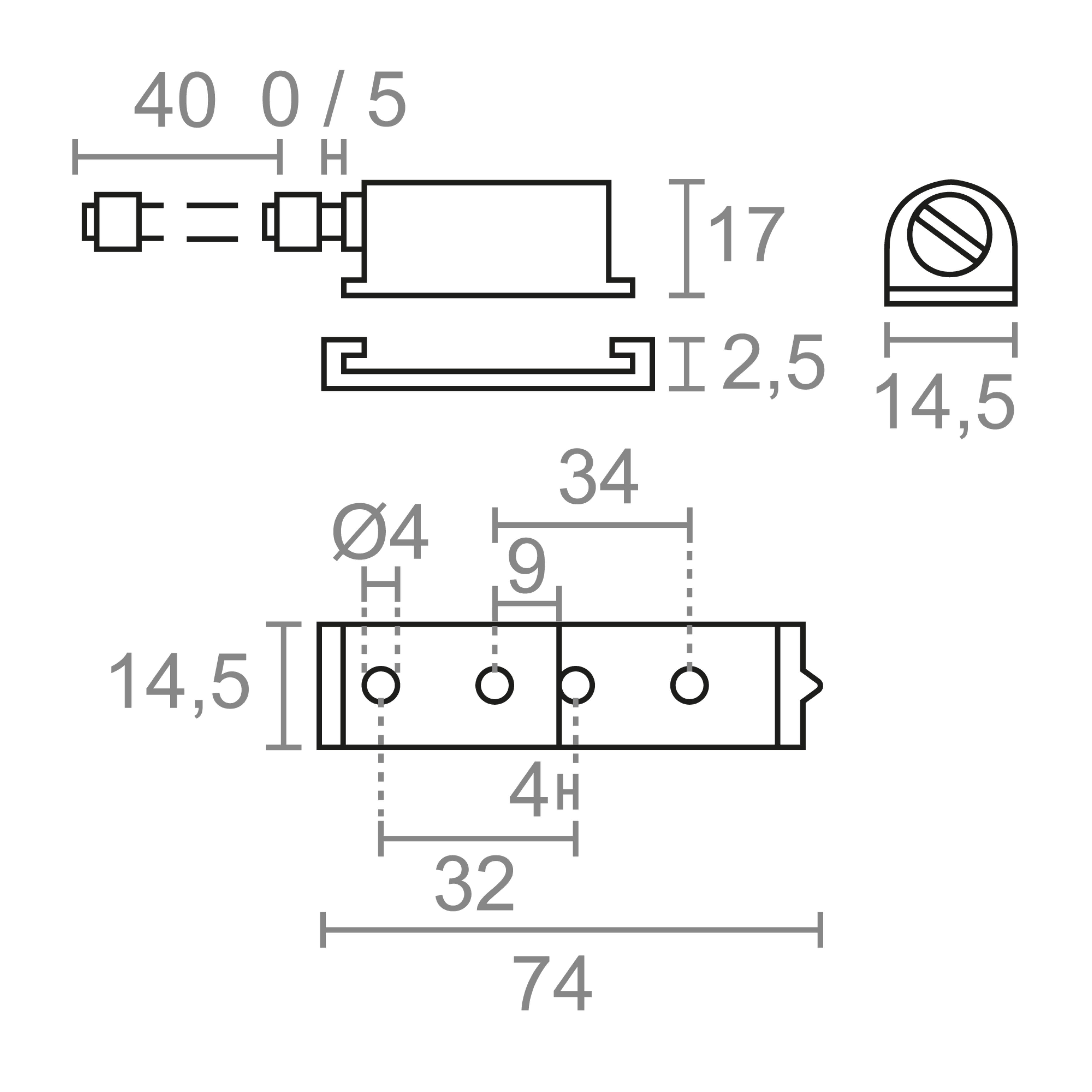 EXPULSOR DE 40MM REALIZADO EN NYLON CON BASE E IMAN. MEDIDA 125 MM. ACABADO GRIS. - 3
