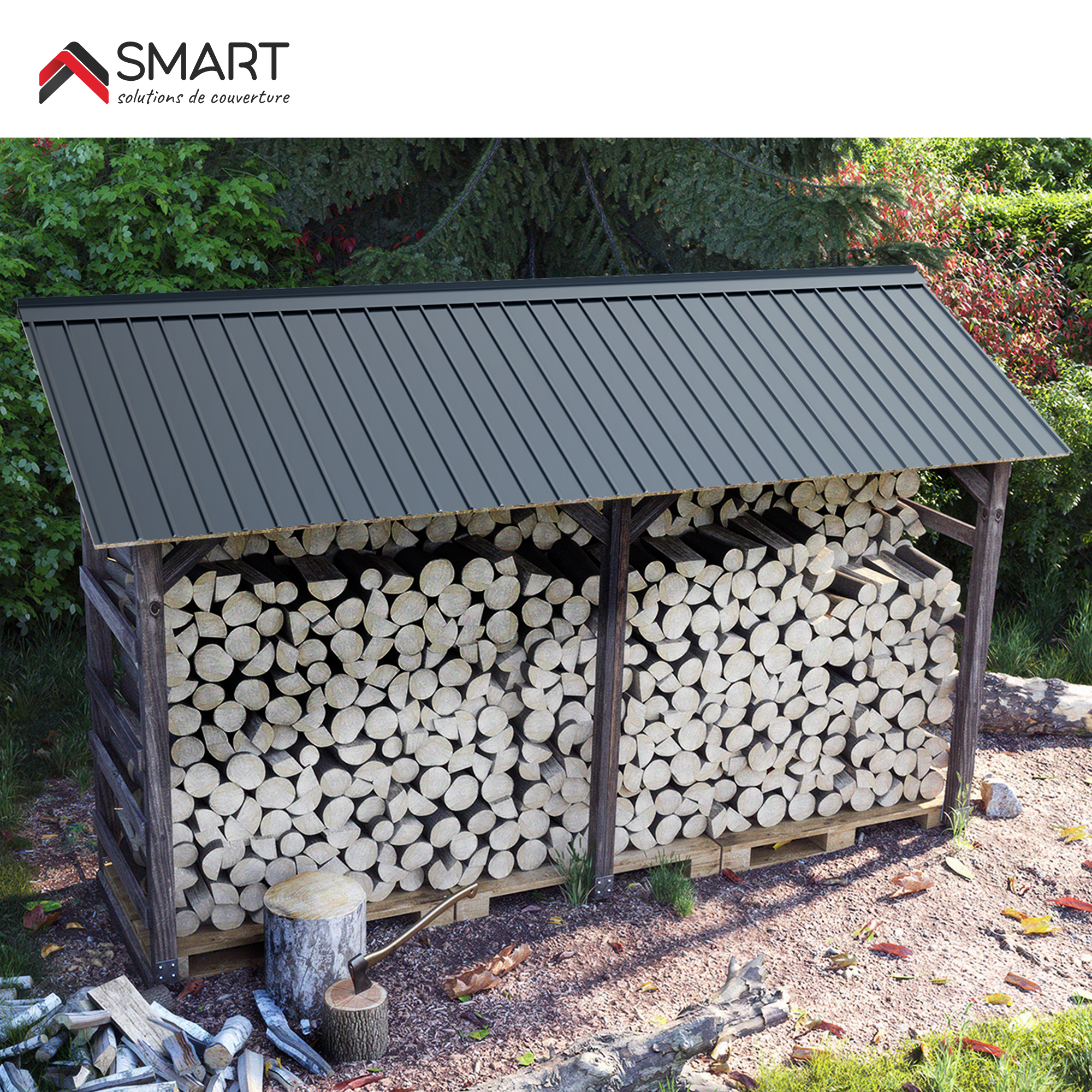 Plaque de couverture, nervuré , gris, l.90.6 x L.200 cm, H.12 mm, Ep.0.4 mm - 10