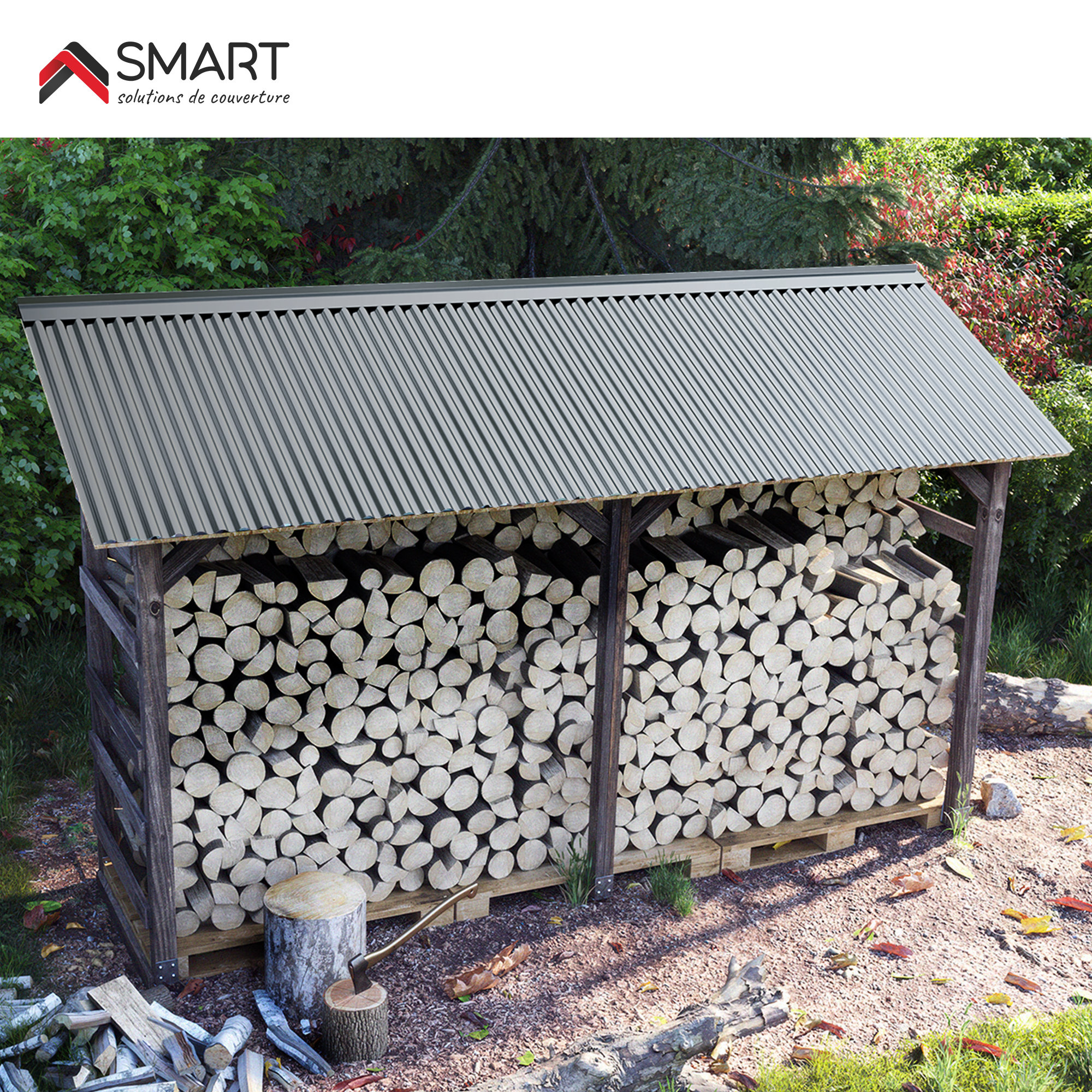 Plaque de couverture, ondulé , gris, l.110.2 x L.200 cm, H.18 mm, Ep.0.5 mm - 8