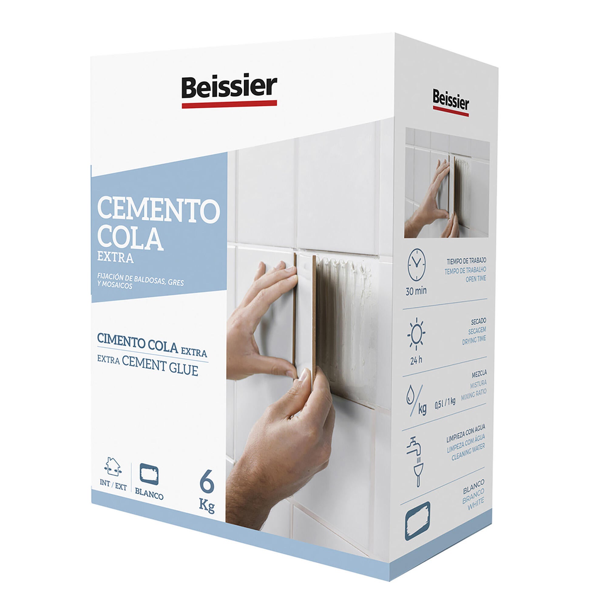 Cemento cola extra en polvo BEISSIER 6kg - 4