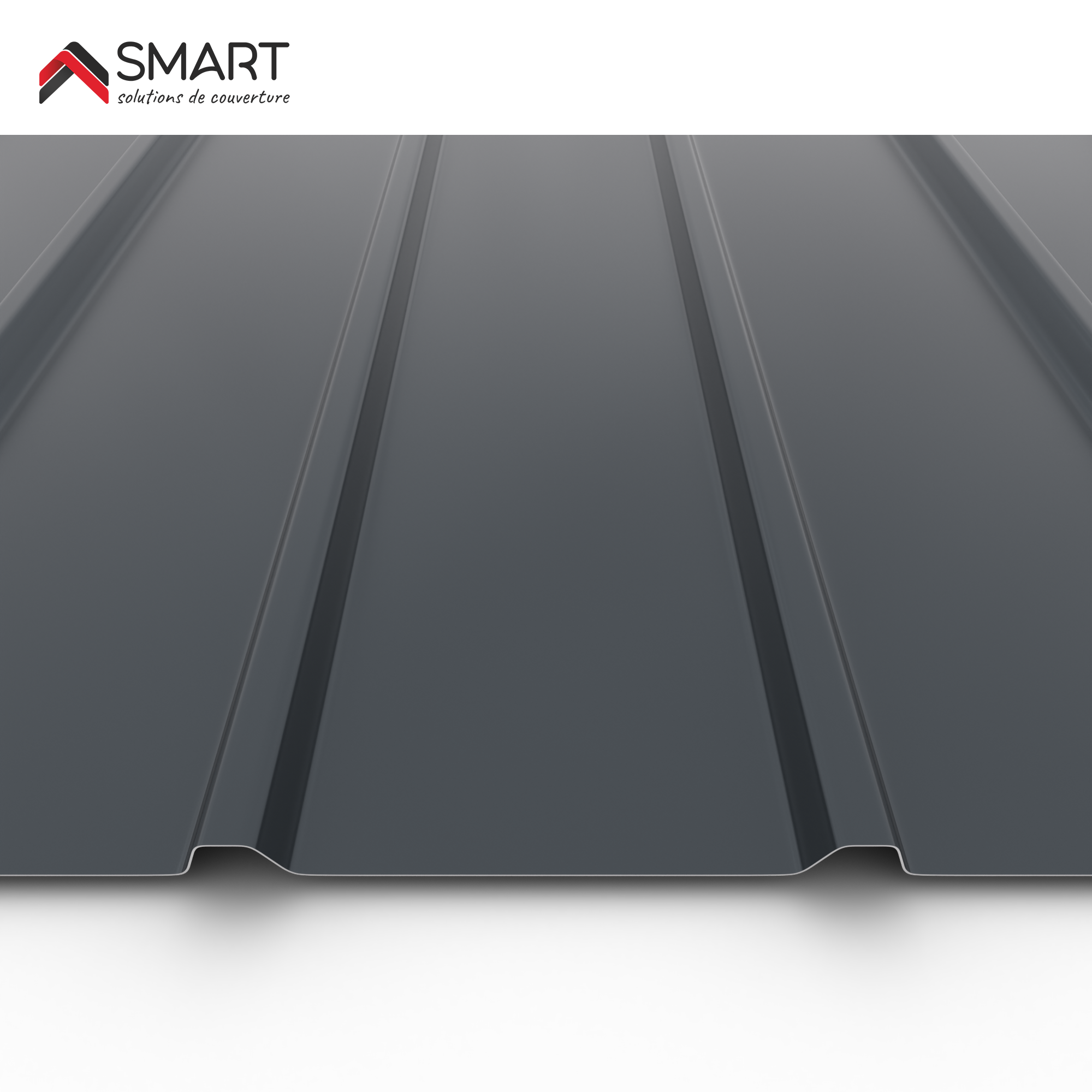 Plaque de couverture, nervuré , gris, l.90.6 x L.200 cm, H.12 mm, Ep.0.4 mm - 7