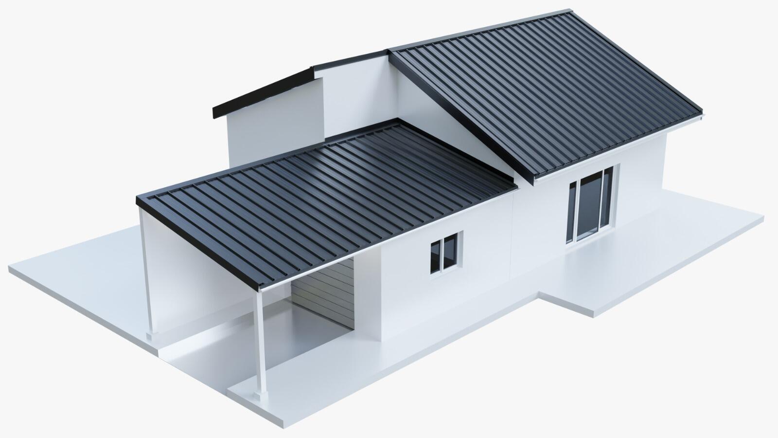 Faitière contre mur gris H45 L 2.1m Ep. 63/100 - 4