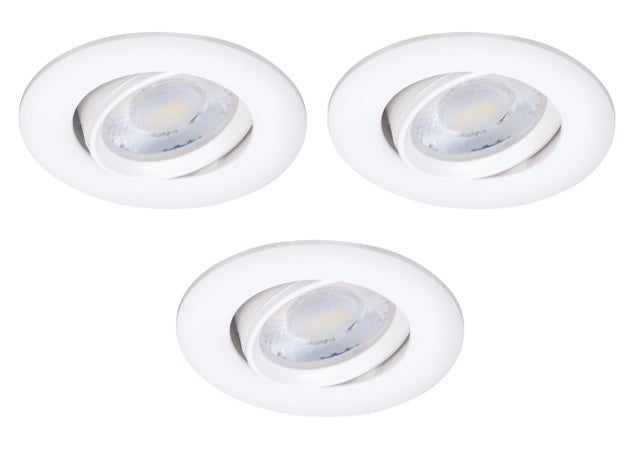 3 spots à encastrer LED Iris D.8cm variation blancs et intensité rond blanc ARIC