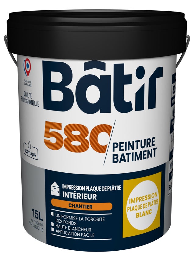 Sous-couche plaque de plâtre blanc 15 L - BATIR 580