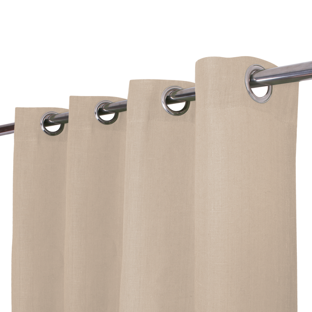 Cortina ollaos Lenaya 100% lino de 140x280cm INSPIRE liso beige natural. Incluye cinta termoadhesiva