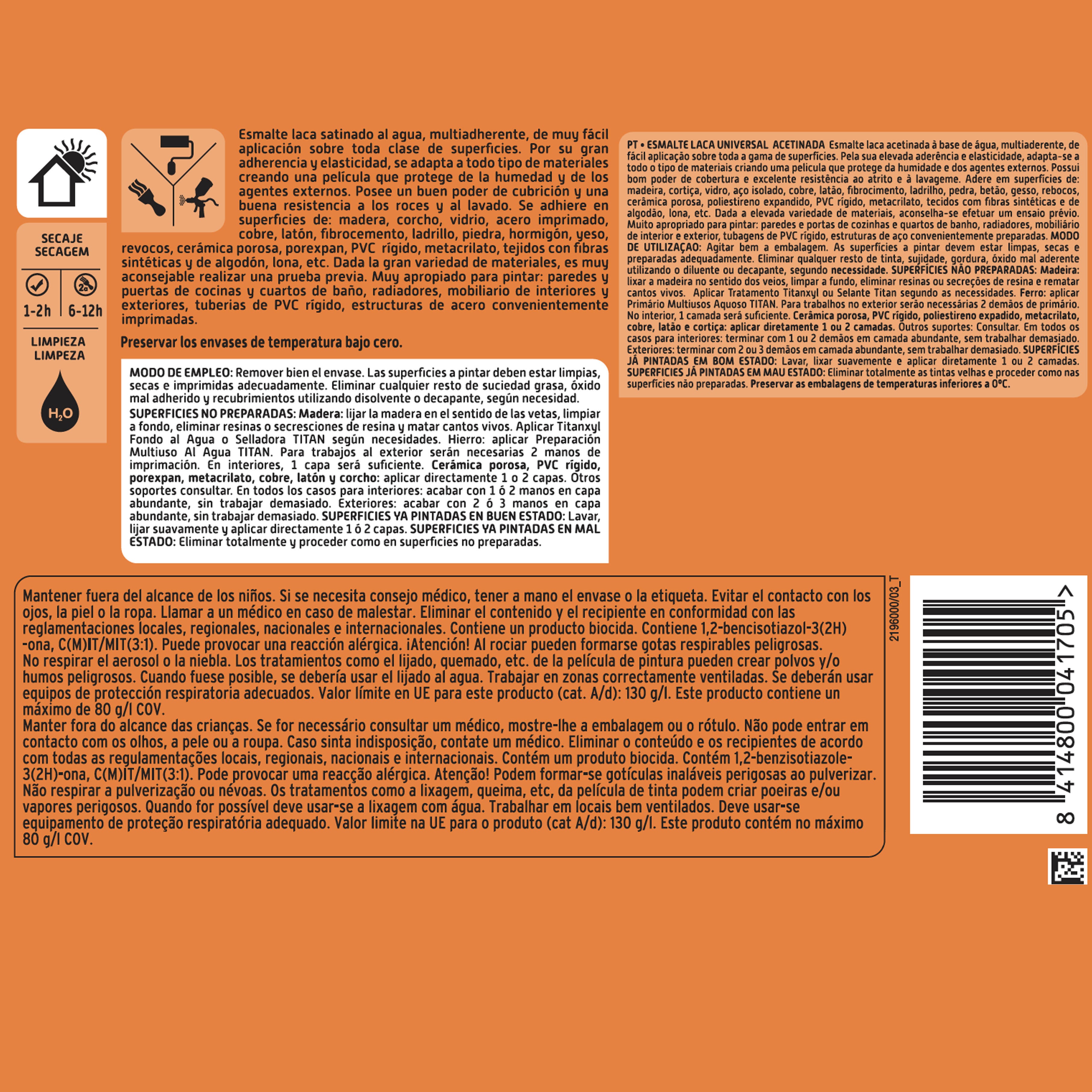 ESMALTE ACRILICO  BRILLANTE MULTIADHERENTE  UNILAK 750ML BLANCO - 3