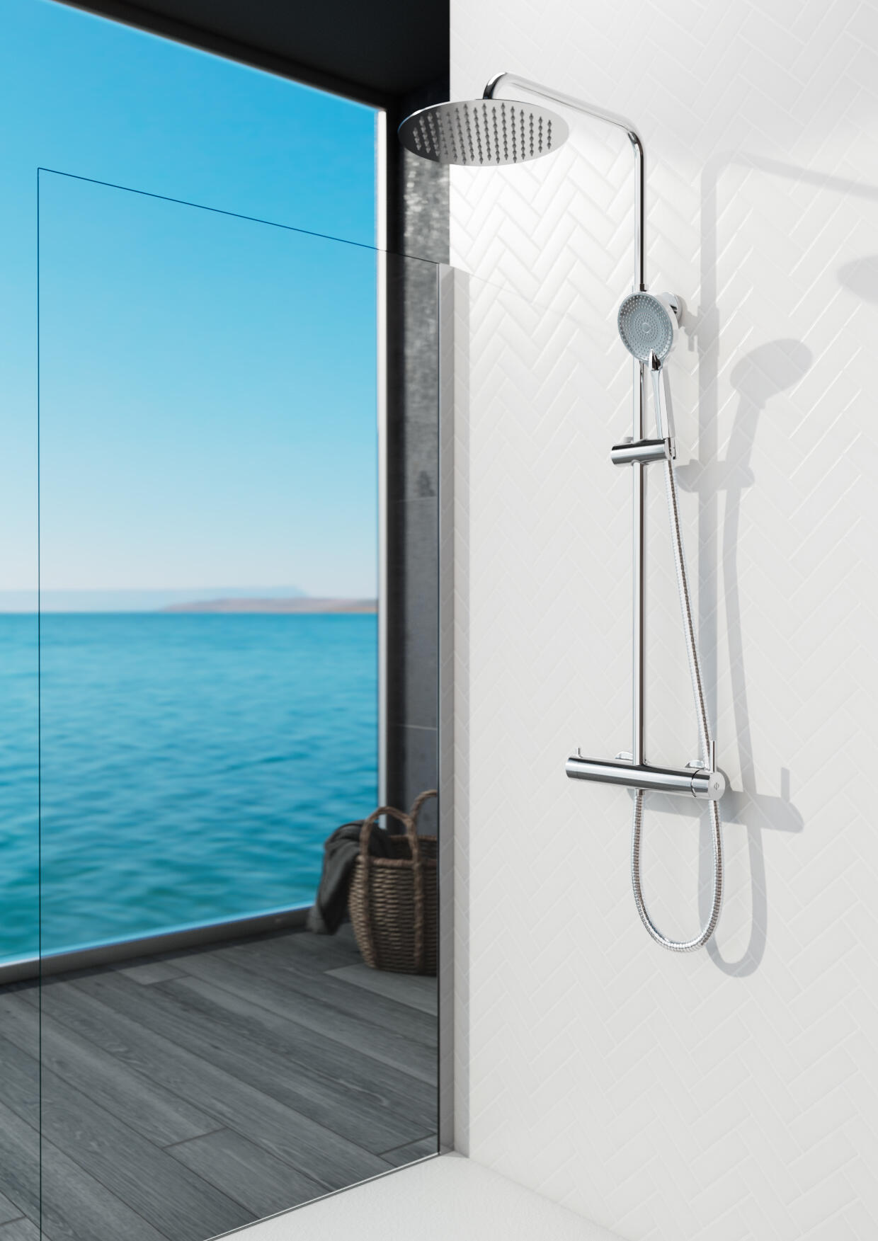 Columna de ducha monomando GME Slim  cromado - 2