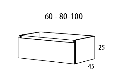 MUEBLE DE BAÑO MODULAR ATLANTIS MIEL 1 CAJON 80X45CM - 6