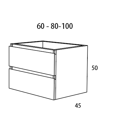 MUEBLE DE BAÑO MODULAR ATLANTIS BLANCO 2 CAJONES 80X45CM - 6