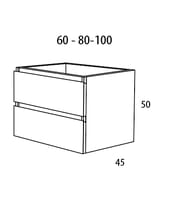 MUEBLE DE BAÑO MODULAR ATLANTIS MIEL 2 CAJONES 80X45CM - 6