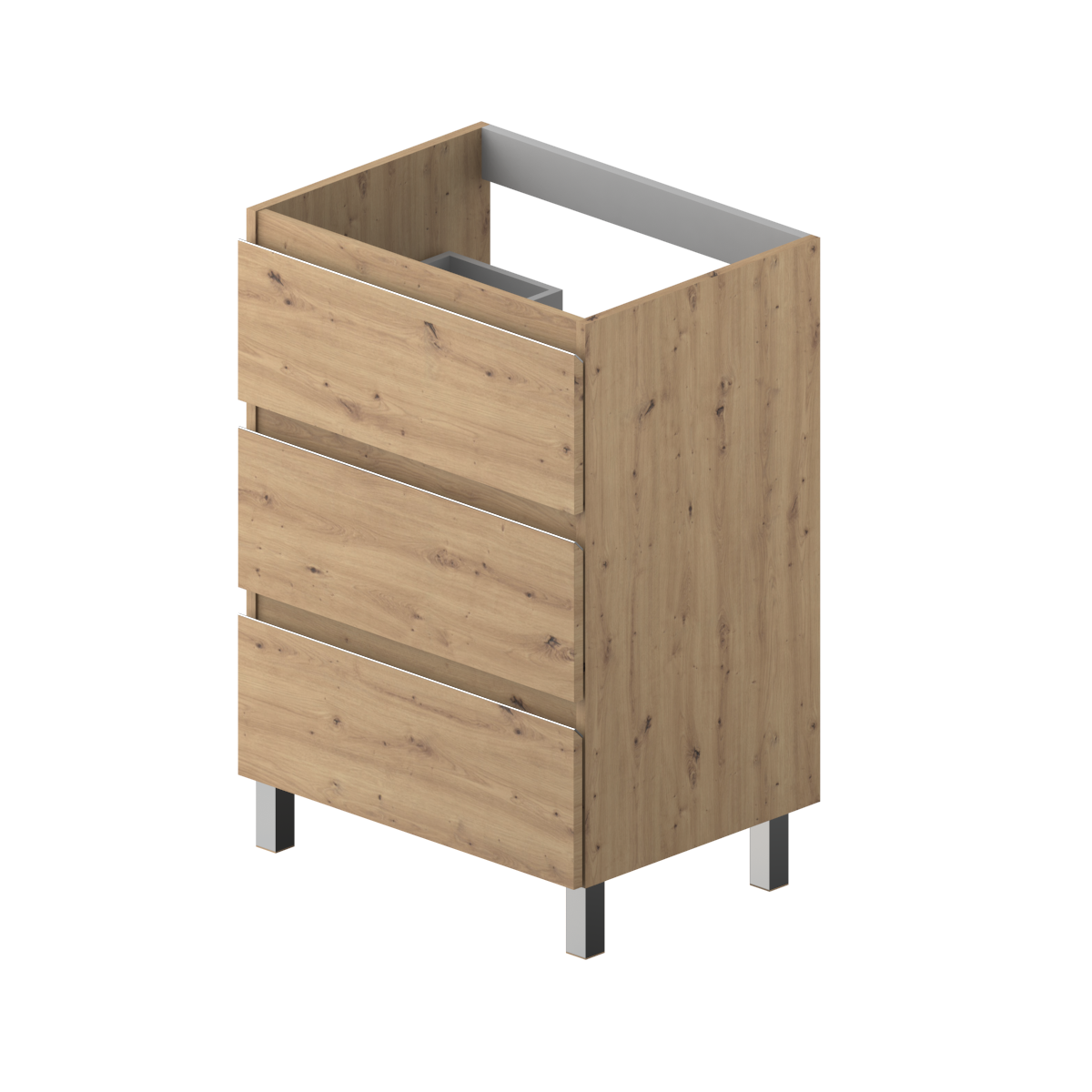 MUEBLE DE BAÑO MODULAR ATLANTIS MIEL 3 CAJONES 60X45CM - 3