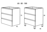 MUEBLE DE BAÑO MODULAR ATLANTIS BLANCO 3 CAJONES 80X45CM - 6