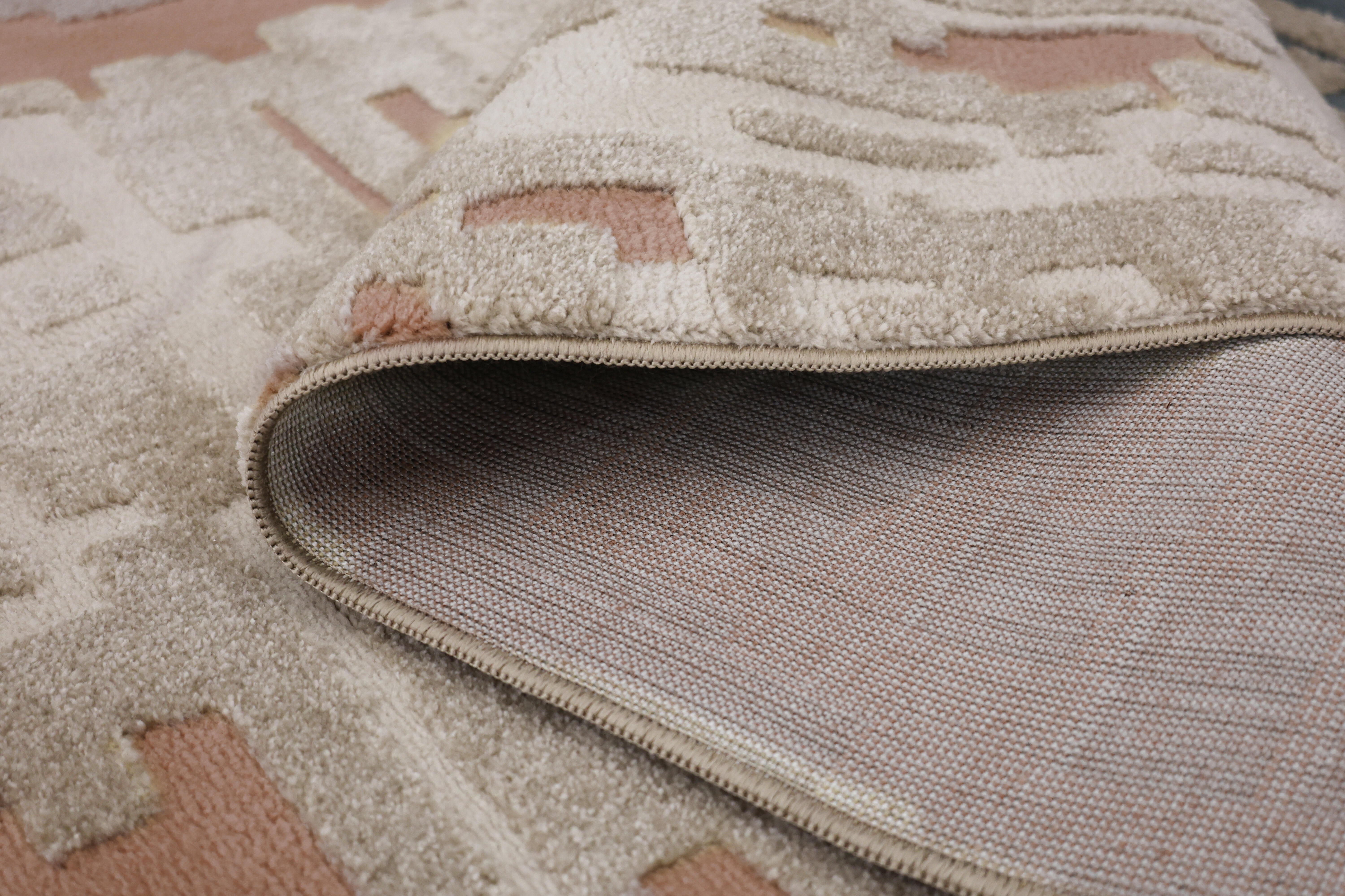 Tapete de interior Baeza 080x150 cm 383/192 bege e terracota - 4