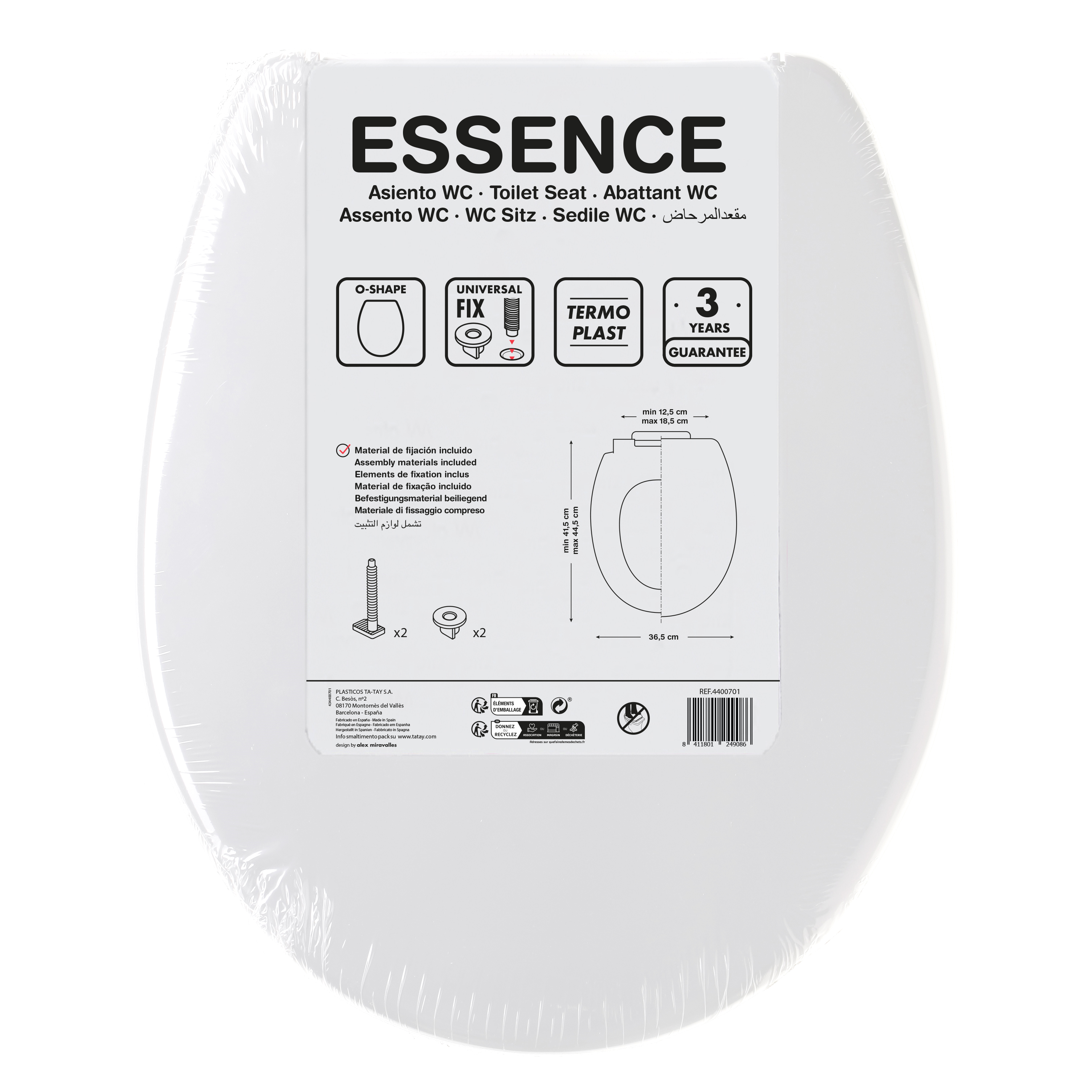 Tampa de sanita oval branco Essence - 2