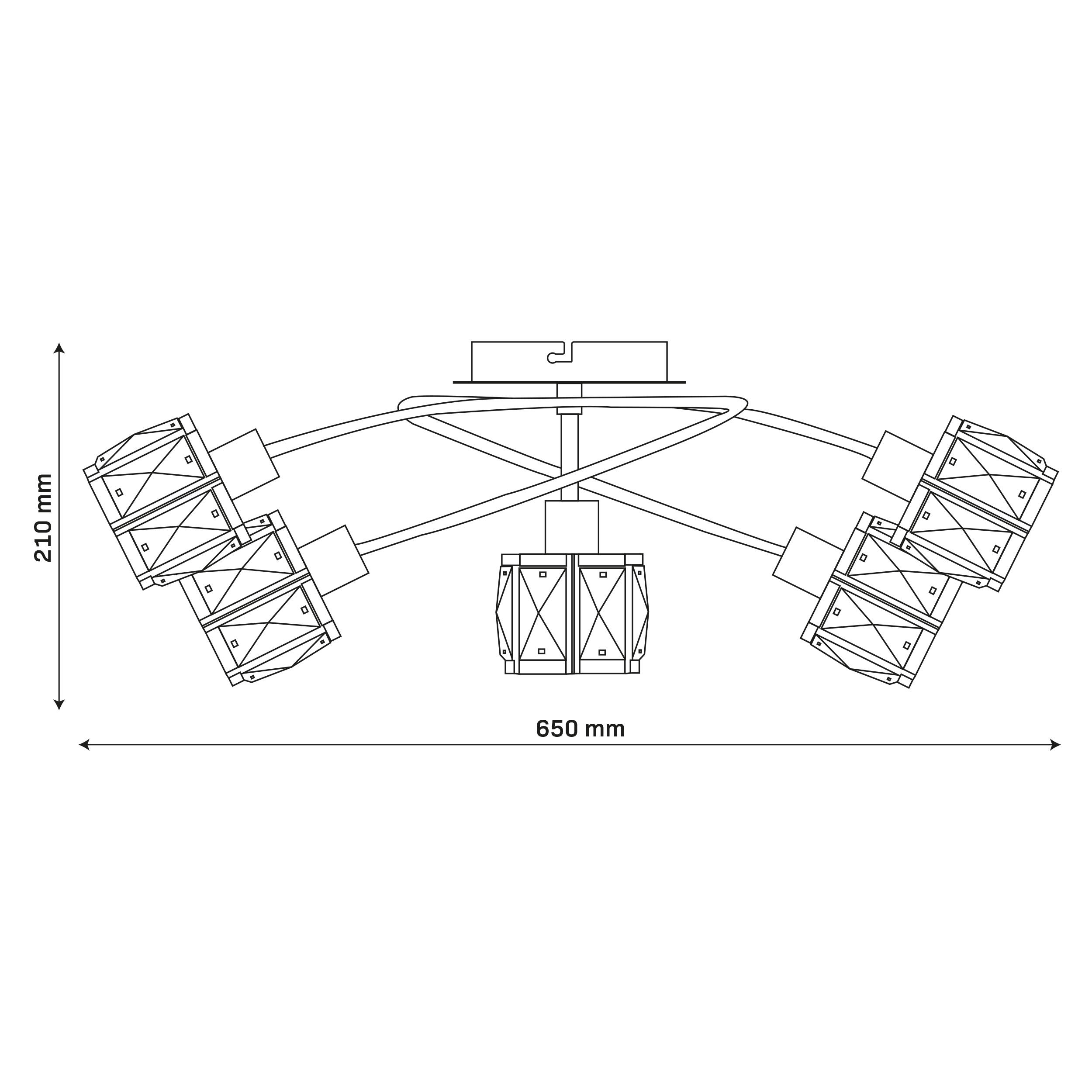Lampa sufitowa Zahara czarno-złota 5 x E27 Goldlux - 3